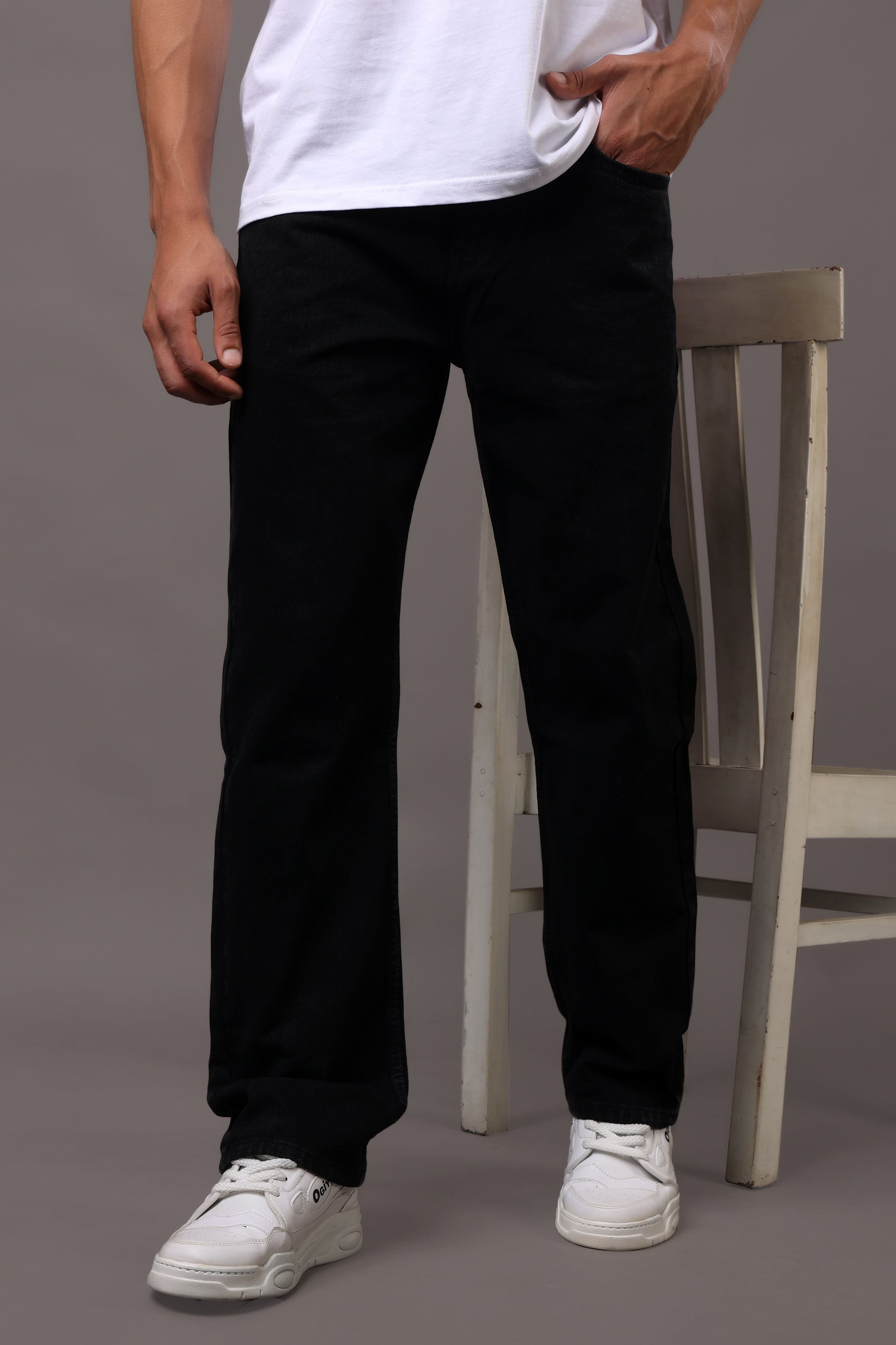Stylox Men’s Relaxed Fit Denim Jeans - Ash Grey, Black, Steel Grey, Fossil Grey & Olive