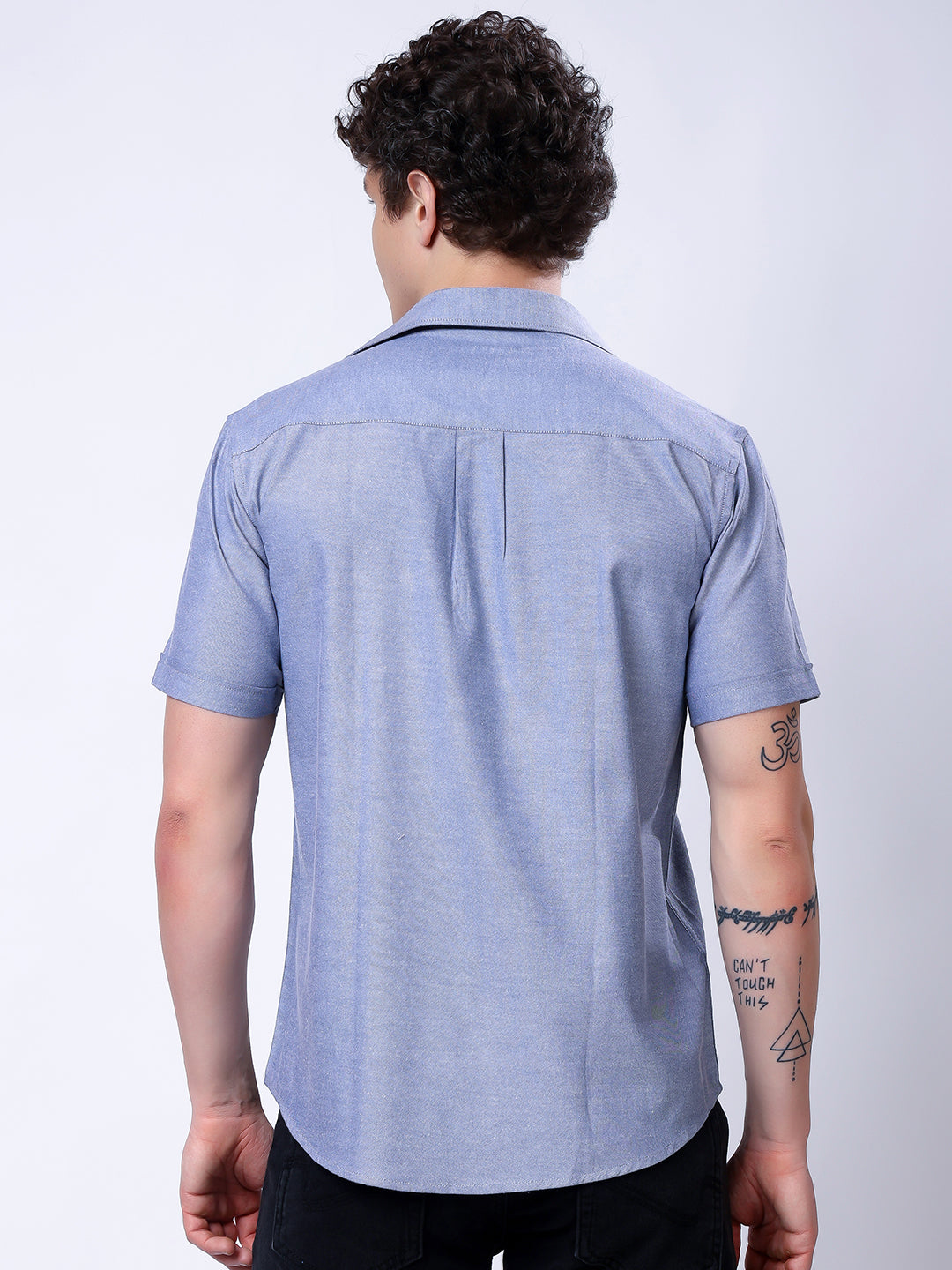 Stylox Men’s Regular Fit Half Sleeve Solid Casual Shirt-Navy - Stylox