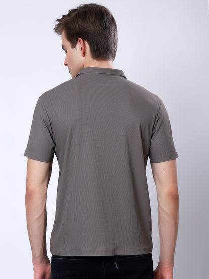 Stylox Men’s Premium Regular Fit Stretchable Polo T-Shirt-Arm Taupe - Stylox