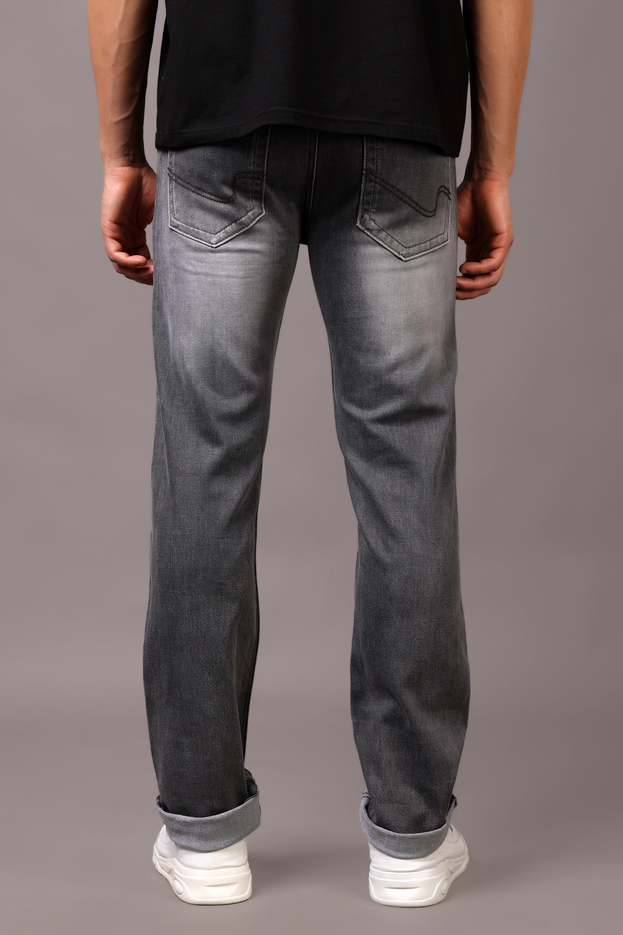 Stylox Men’s Comfort Fit Denim Jeans - Grey, Mid Dark Grey & Dark Grey ,