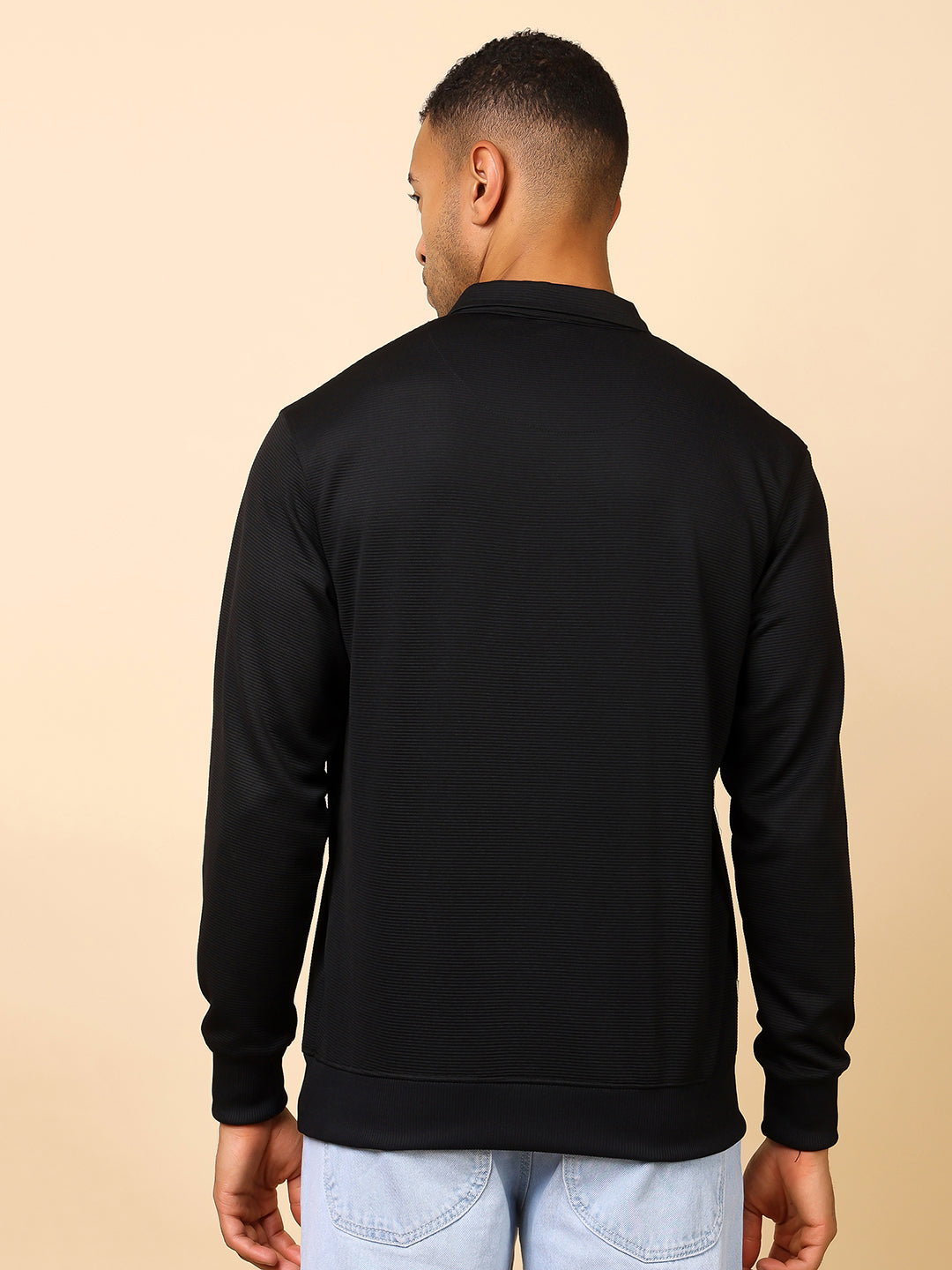 Stylox Men's Utility Style Zip Neck Sweatshirt