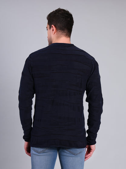 Stylox Men’s Textured Winter Sweater | Full Sleeve Crew Neck Knit Pullover | Premium Casual Wear