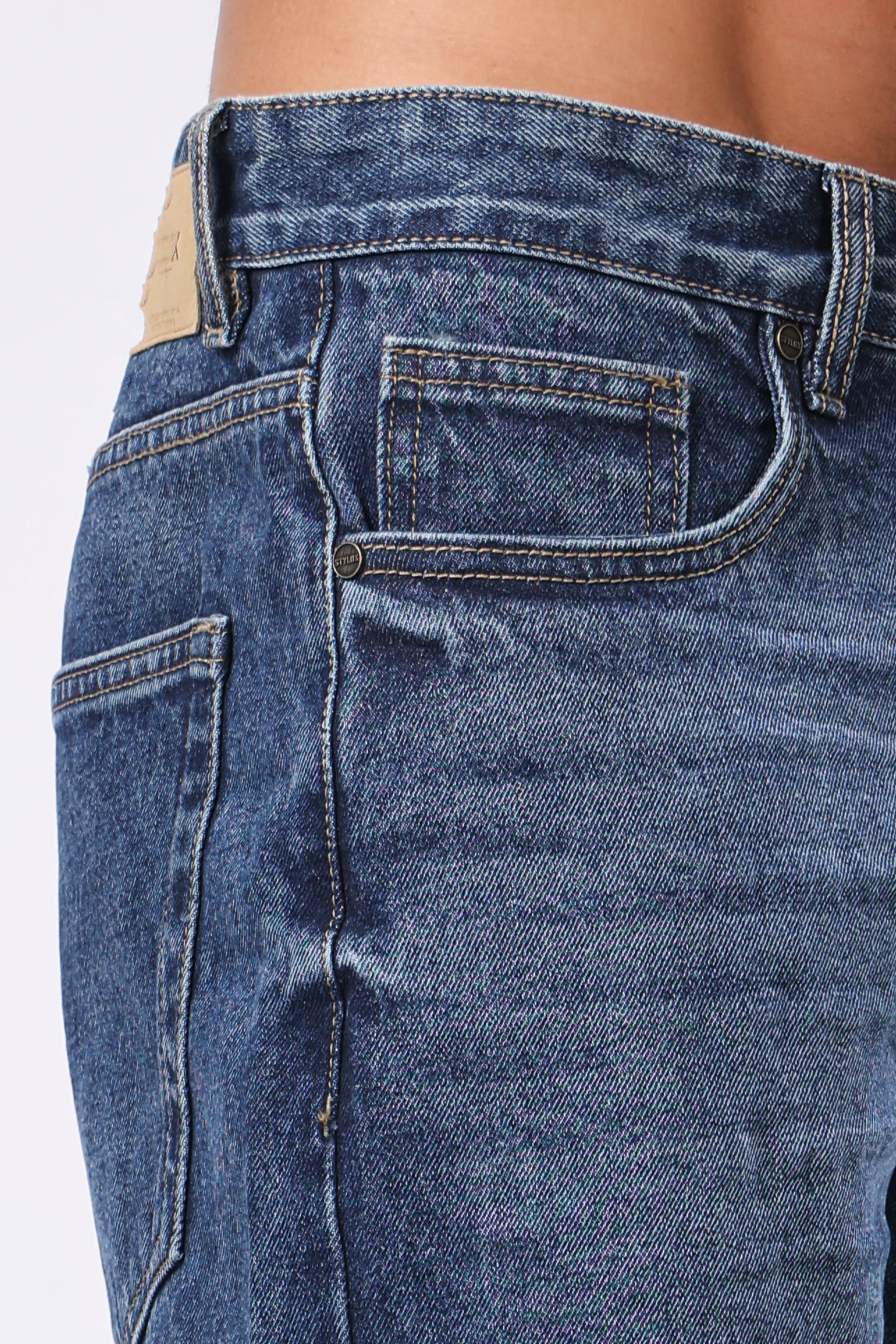 Stylox Relaxed Fit Jeans for Men | Dark Blue, Light Blue, Greenish Blue |