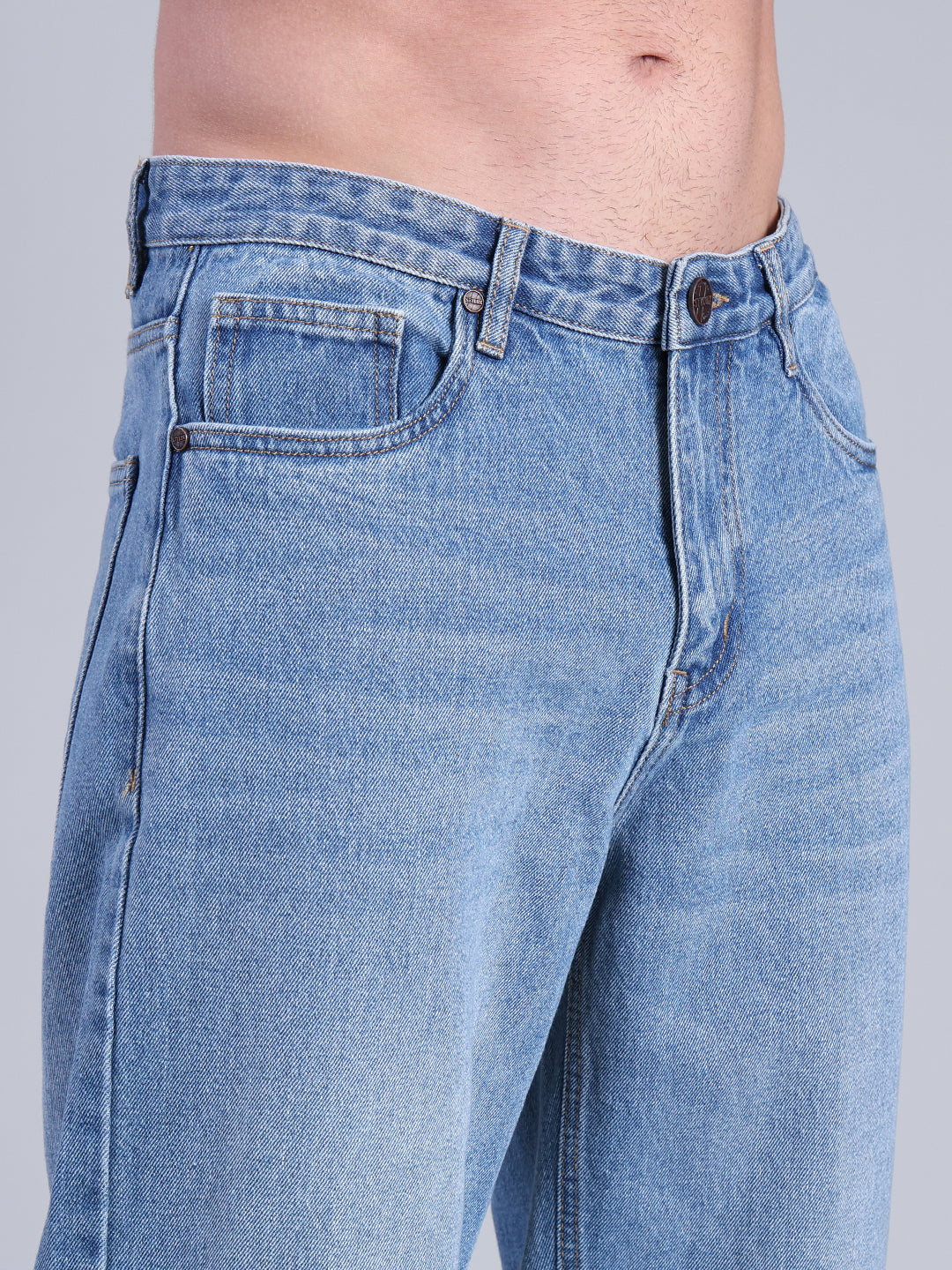 Stylox Men’s Loose Fit Jeans | Relaxed Fit Washed Denim Jeans for Men | Mid-Rise Casual &amp; Streetwear Jeans