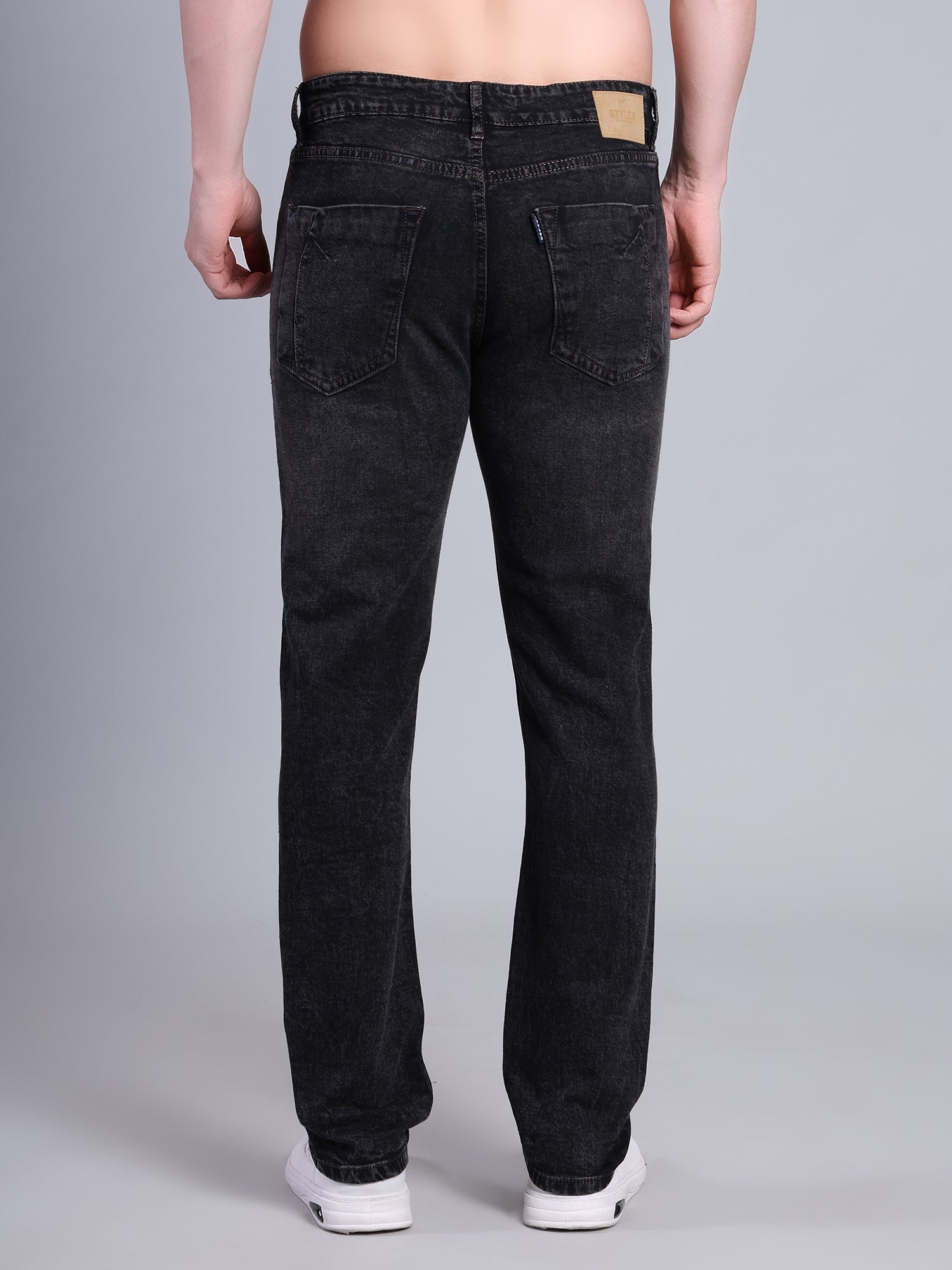 Stylox Men’s Mid Rise Stretchable Washed Slim Fit Denim Jeans-Grey - Stylox