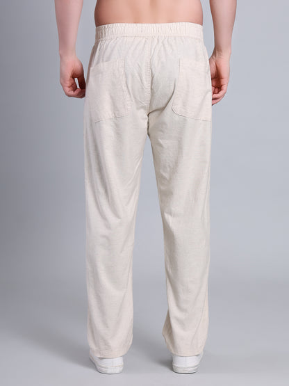 Stylox Men’s Cotton Linen Blend Trousers | Regular Fit Pleated Pants