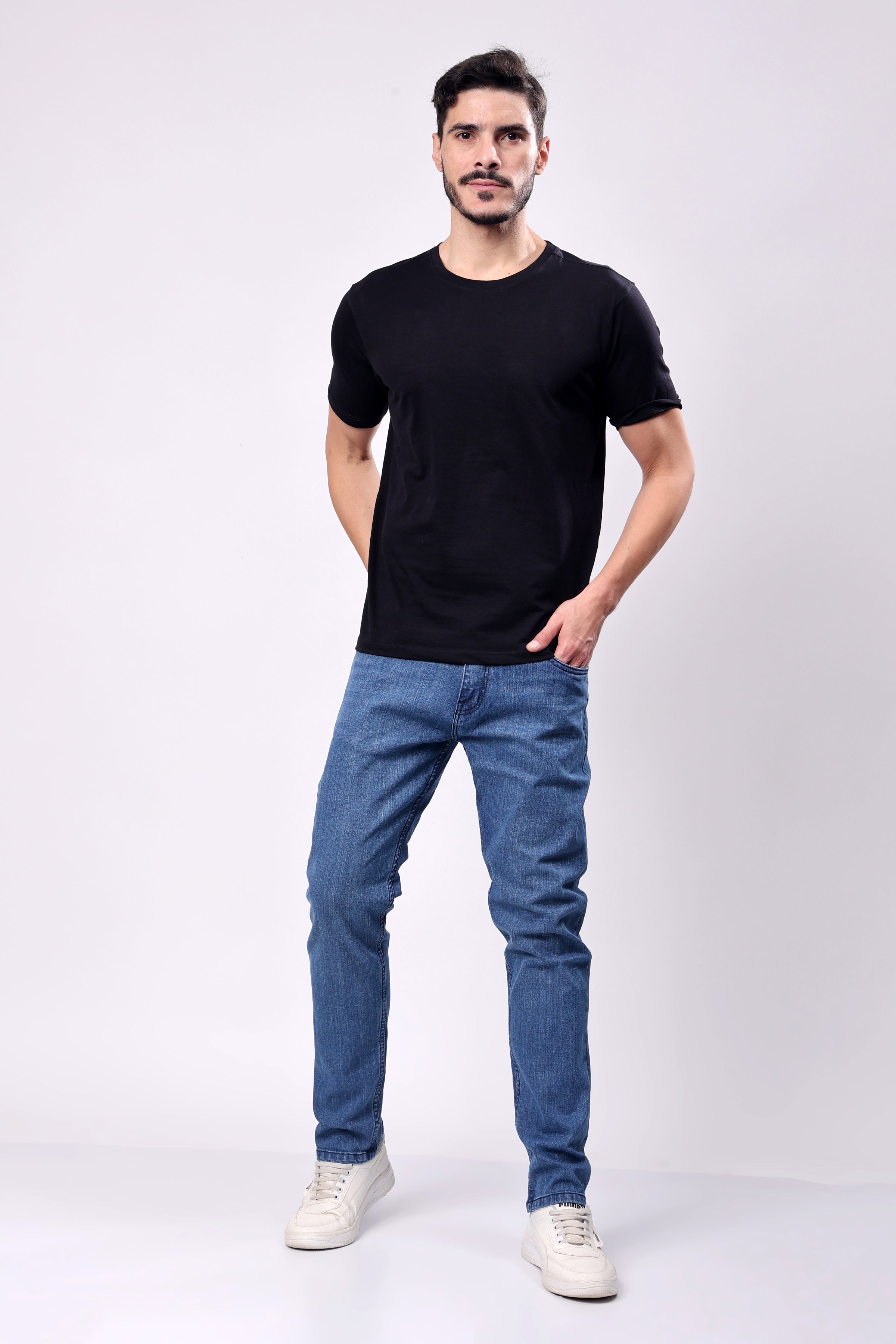 Stylox Men Slim Fit Denim Jeans - Light Blue, - Stylox
