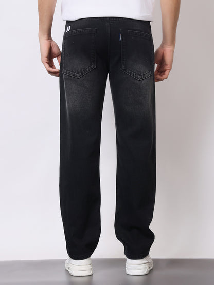 Stylox Men’s Relaxed Fit Dusty Black Jeans | Black Straight Fit Denim for Everyday Casual &amp; Streetwear Style - Stylox