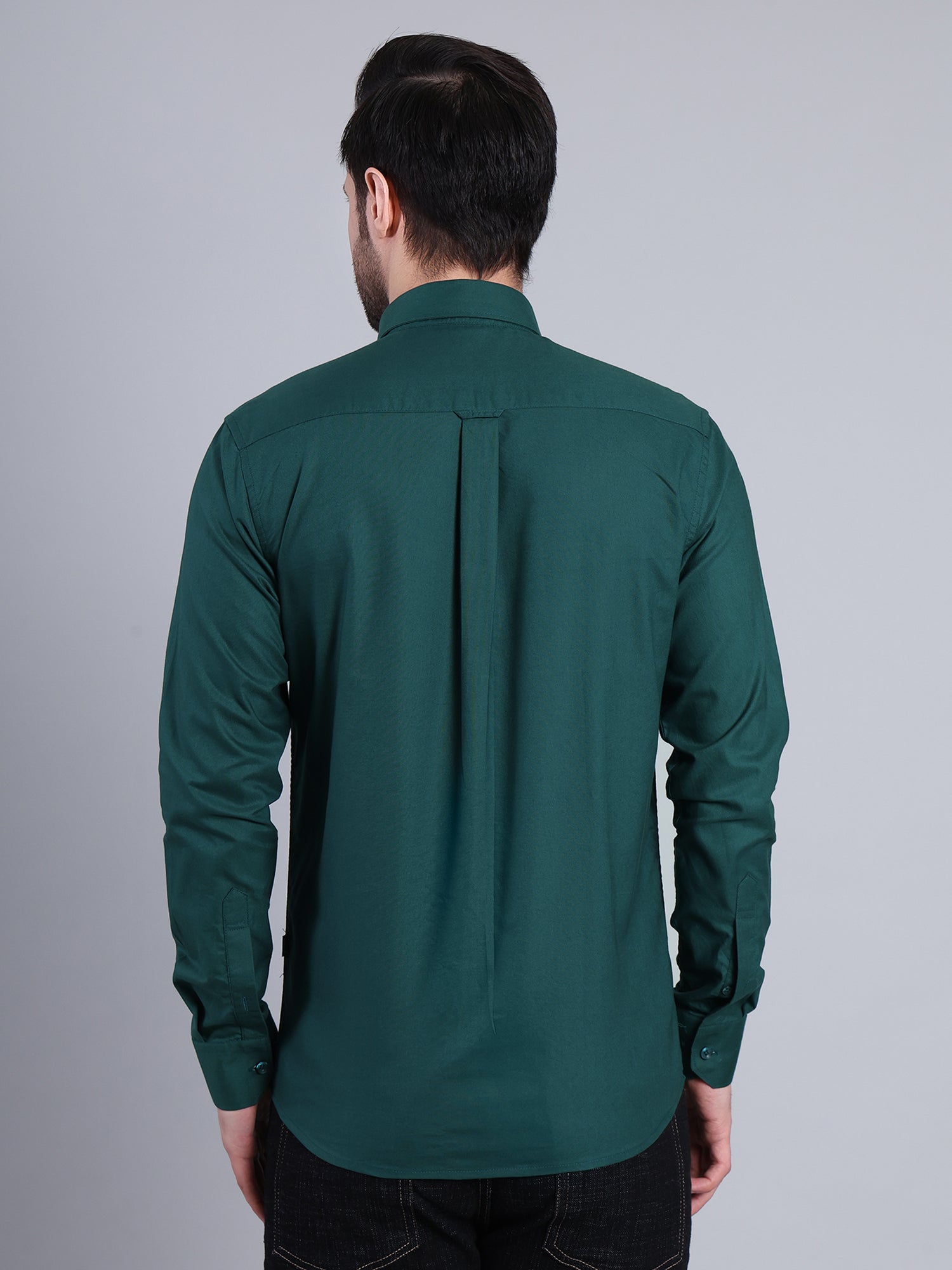 Stylox Men’s Regular Fit Full Sleeve Solid Casual Shirt for Everyday & Office Wear (Peacock) - Stylox