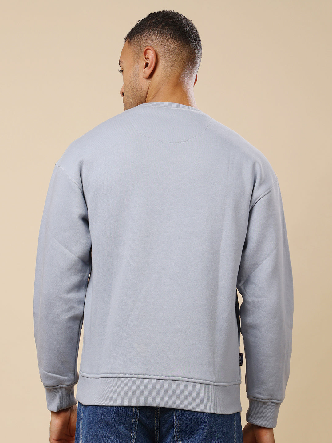 Stylox Men’s Round Neck Full Sleeve Solid Sweatshirt – Minimal Style, Maximum Comfort (Blue) - Stylox