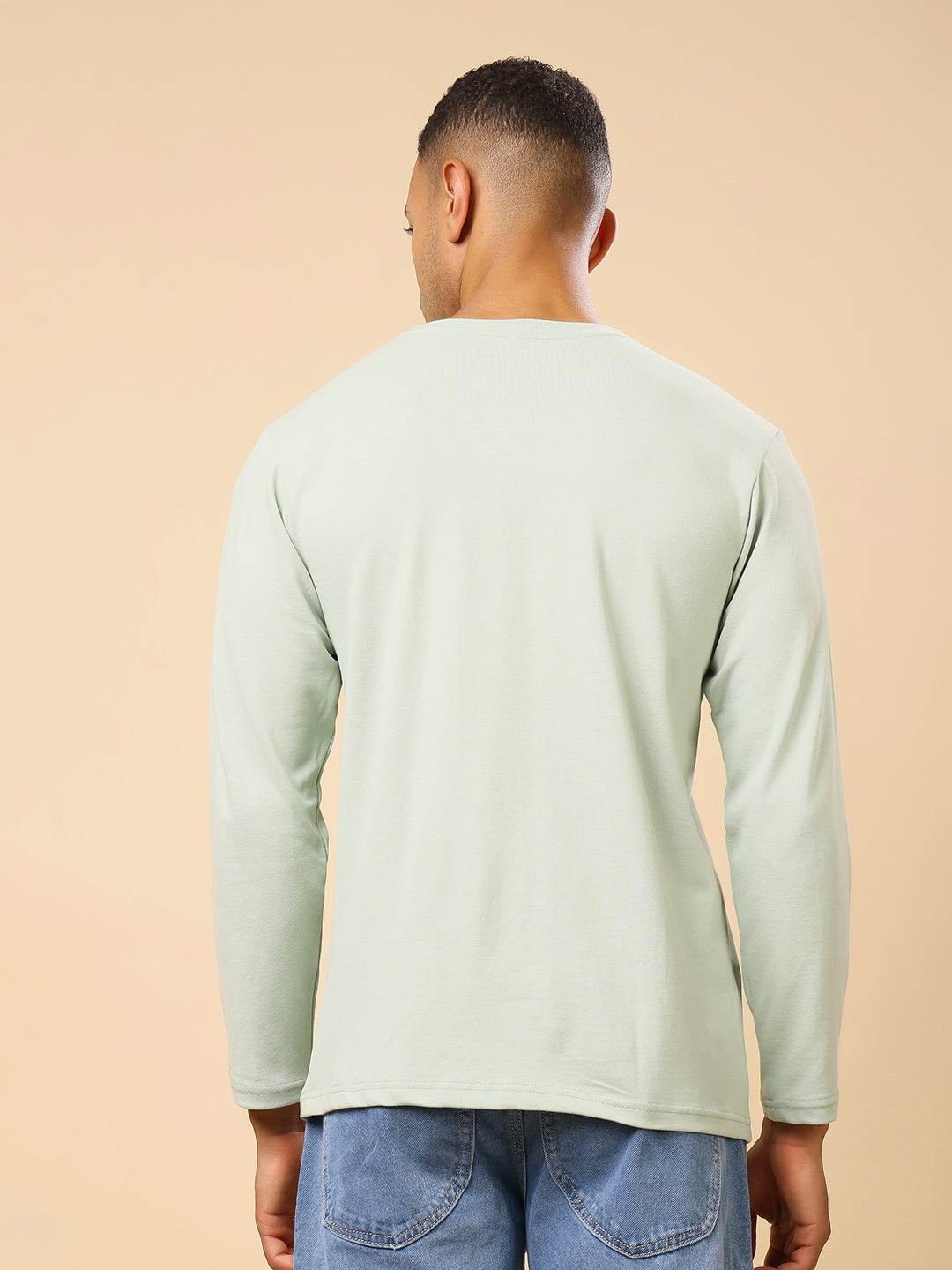 Stylox Men’s Henley Neck Full Sleeve Solid T-Shirt – Casual & Stylish Everyday Wear - Stylox