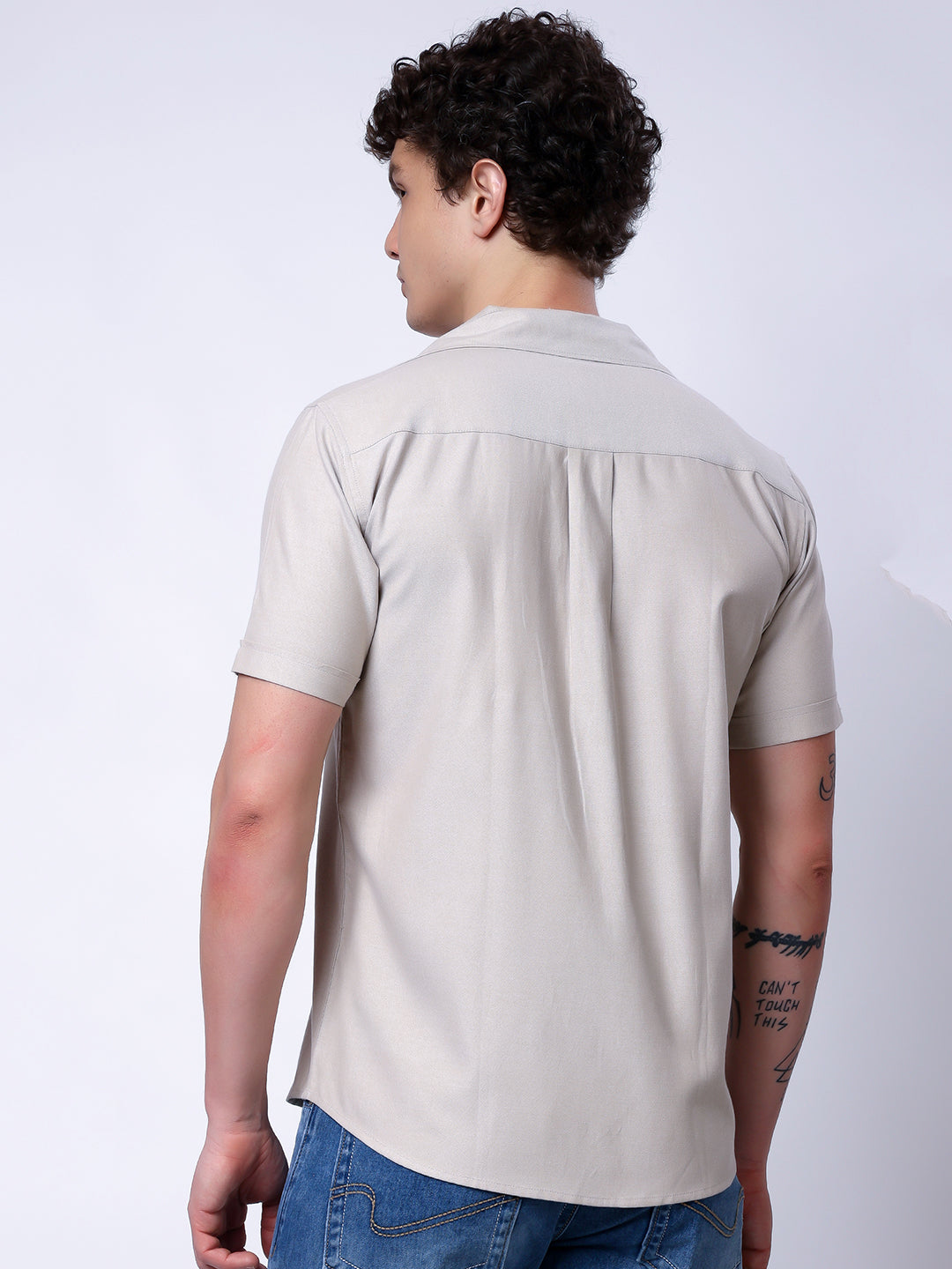 Stylox Men’s Regular Fit Half Sleeve Solid Casual Shirt-Lilac - Stylox