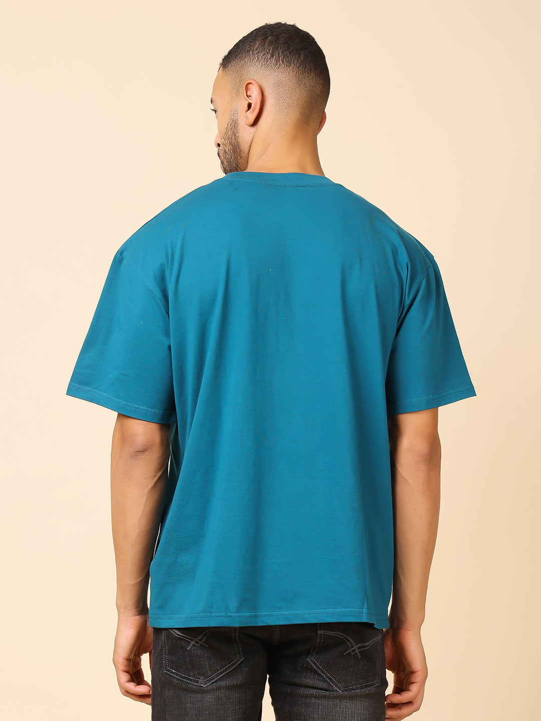 Stylox Men’s Drop Shoulder Round Neck Solid T-Shirt – Oversized Fit, Trendy &amp; Comfortable Casual Wear