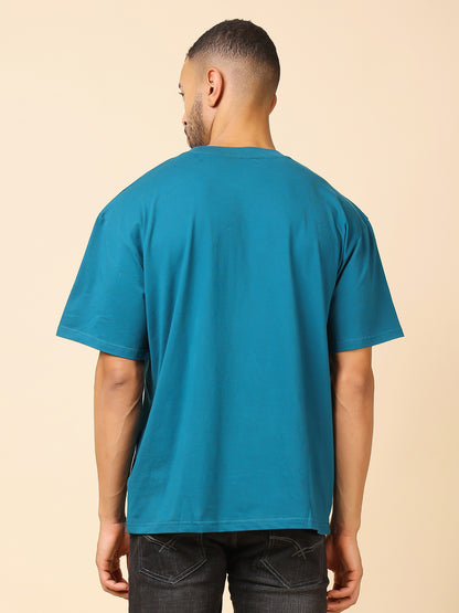 Stylox Men’s Drop Shoulder Round Neck Solid T-Shirt – Oversized Fit, Trendy &amp; Comfortable Casual Wear