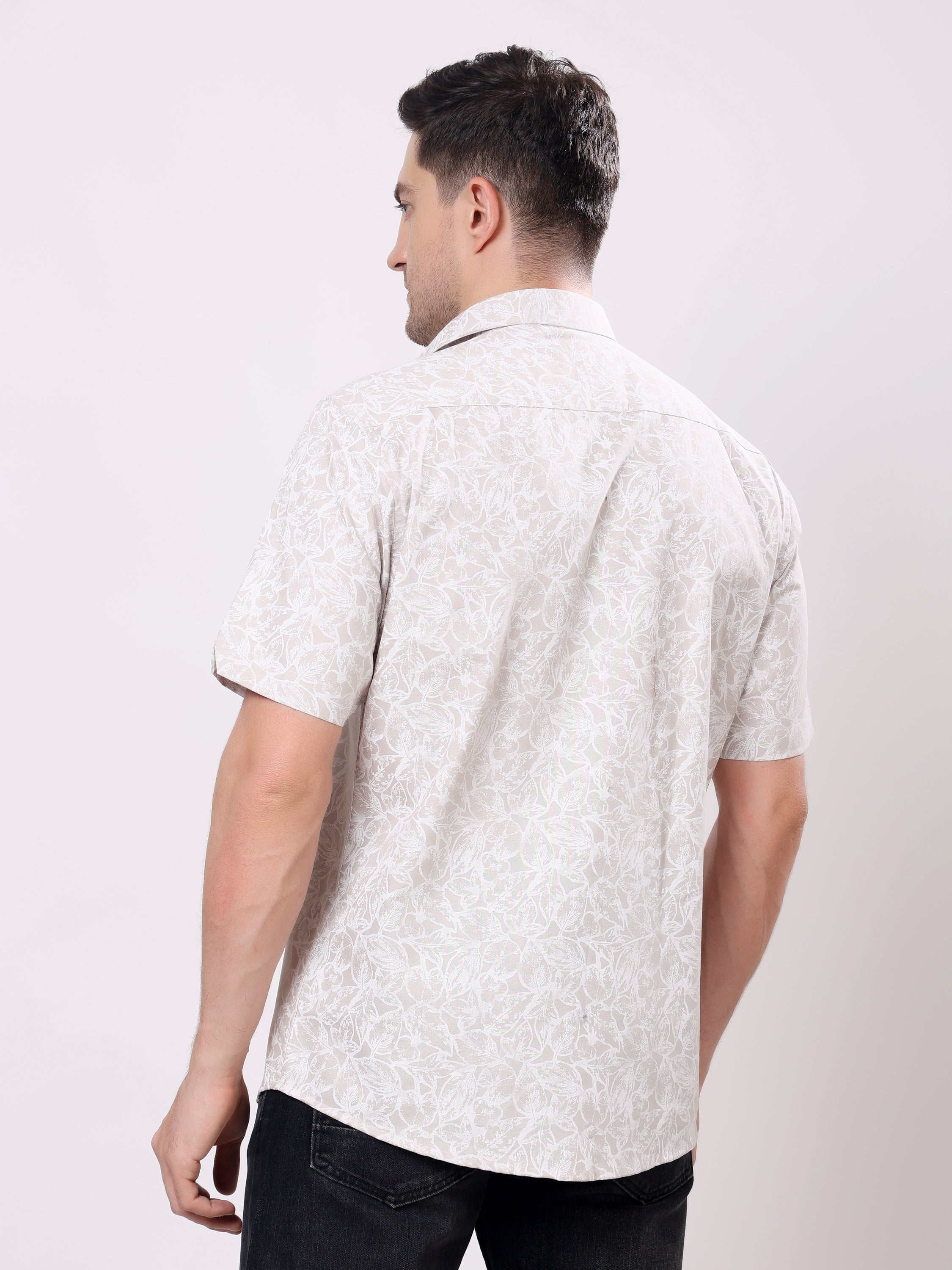 Stylox Men’s Regular Fit Half Sleeve Floral Printed Casual Summer Shirt - Stylox