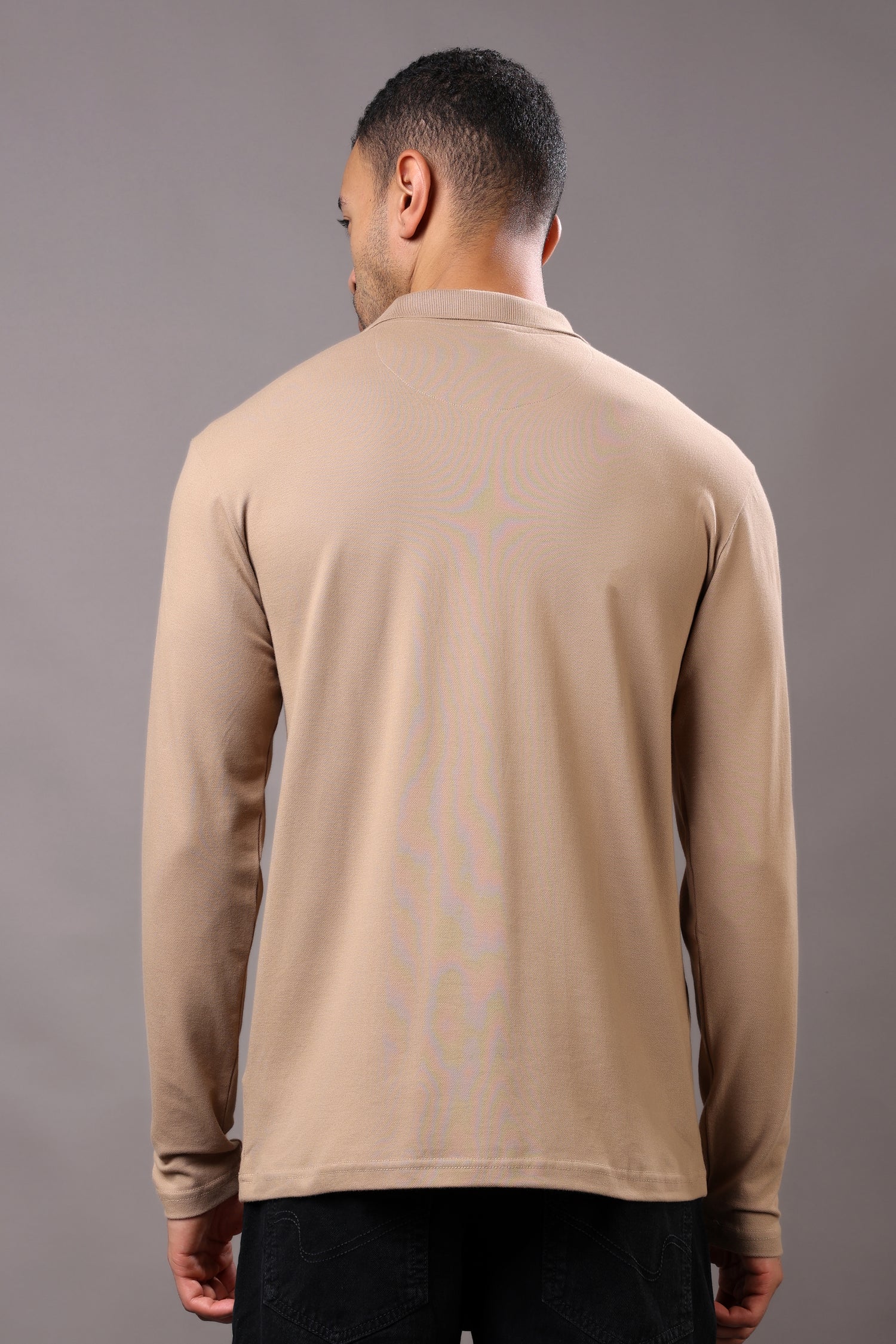 Stylox Men’s Long Sleeve Polo T-Shirt with Cut &amp; Sew Design