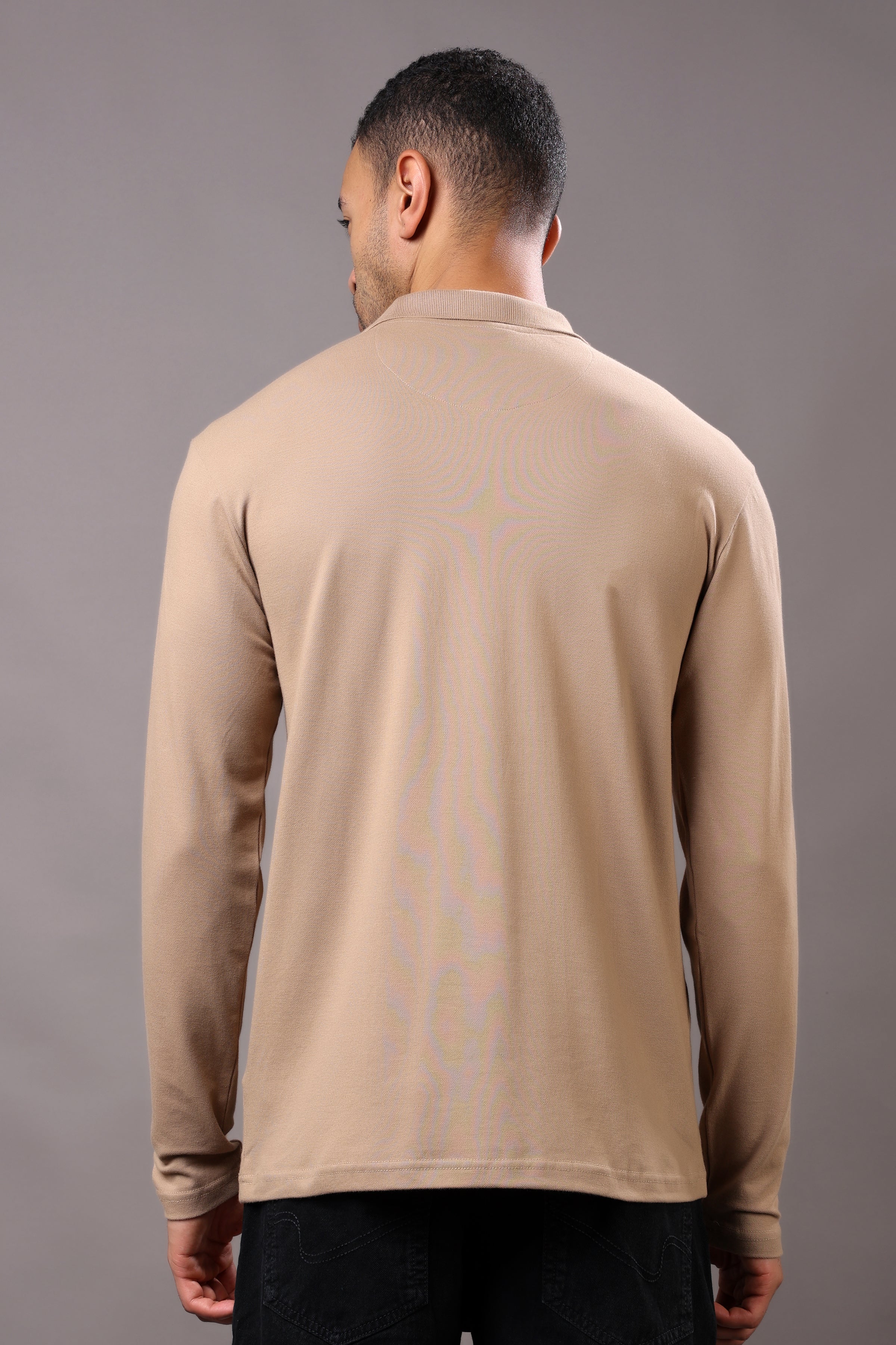 Stylox Men’s Long Sleeve Polo T-Shirt with Cut & Sew Design - Stylox