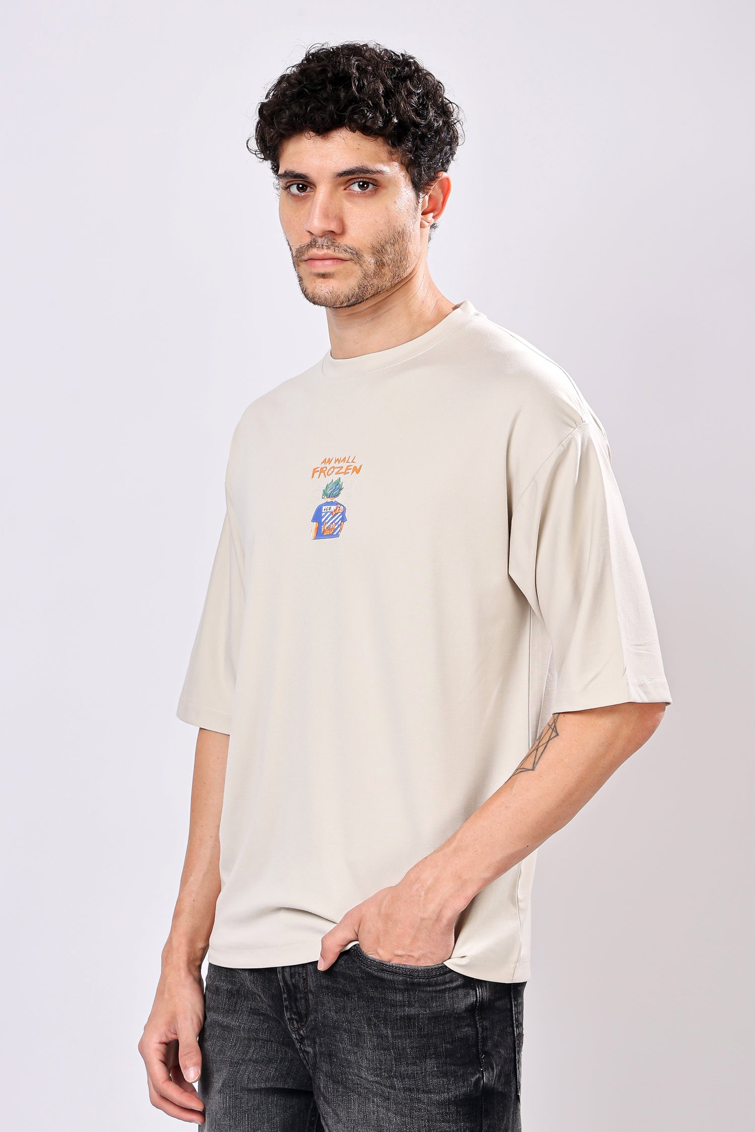 Stylox Men’s Oversized Round Neck Half Sleeve Back Printed T-Shirt | Premium Cotton Loose Fit Graphic Tee for Streetwear &amp; Casual Style