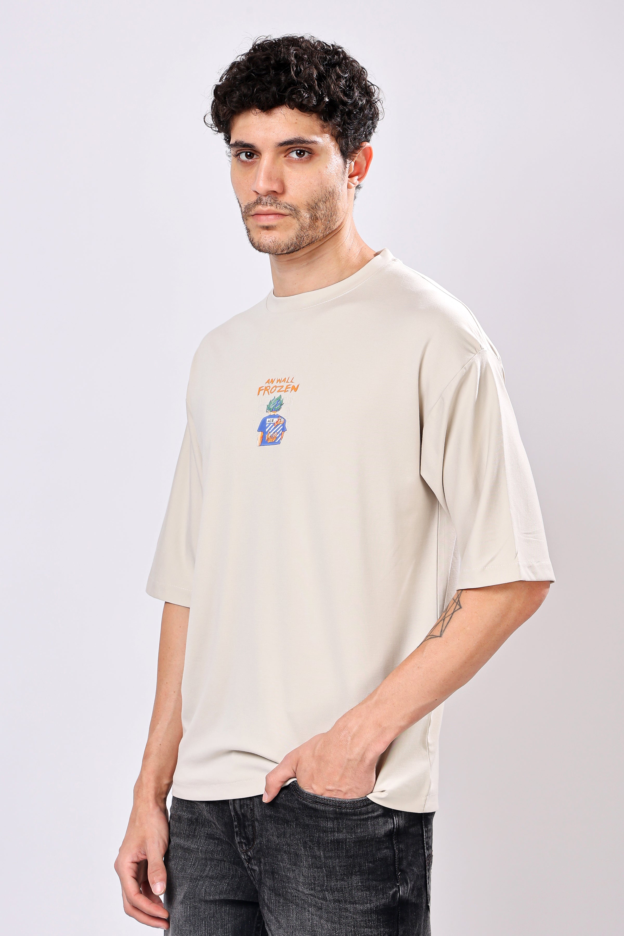 Stylox Men’s Oversized Round Neck Half Sleeve Back Printed T-Shirt | Premium Cotton Loose Fit Graphic Tee for Streetwear & Casual Style - Stylox