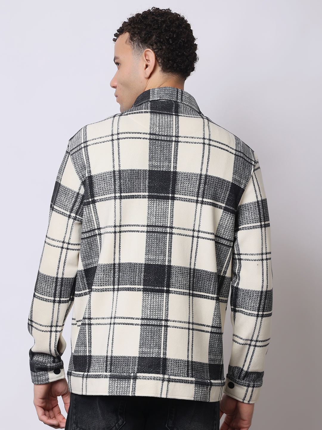 Stylox Men’s Checkered Winter Shacket – Premium Fleece-Lined Button-Down Plaid Jacket for Casual & Outdoor Wear