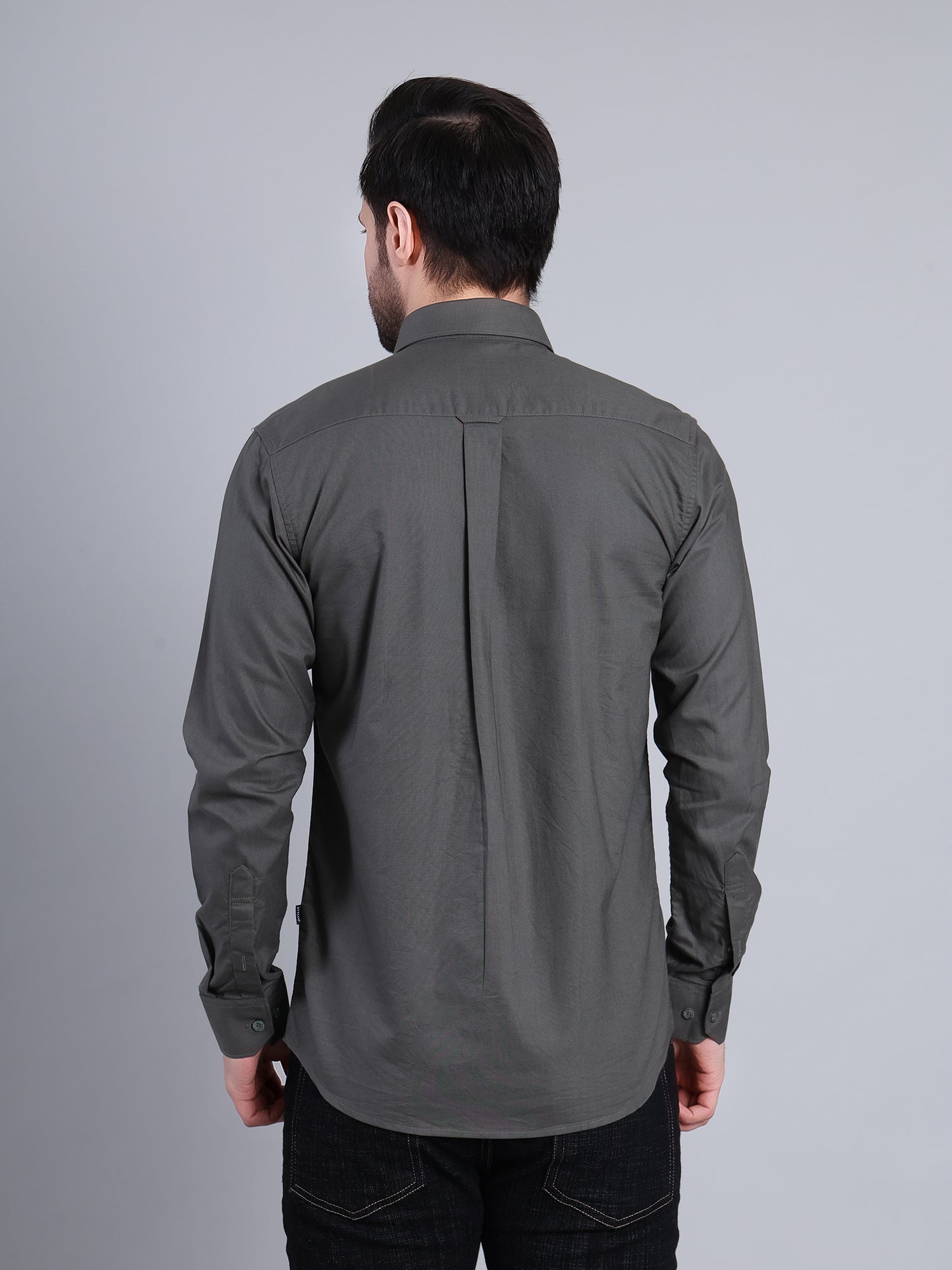 Stylox Men’s Regular Fit Full Sleeve Solid Casual Shirt for Everyday & Office Wear (Grey) - Stylox