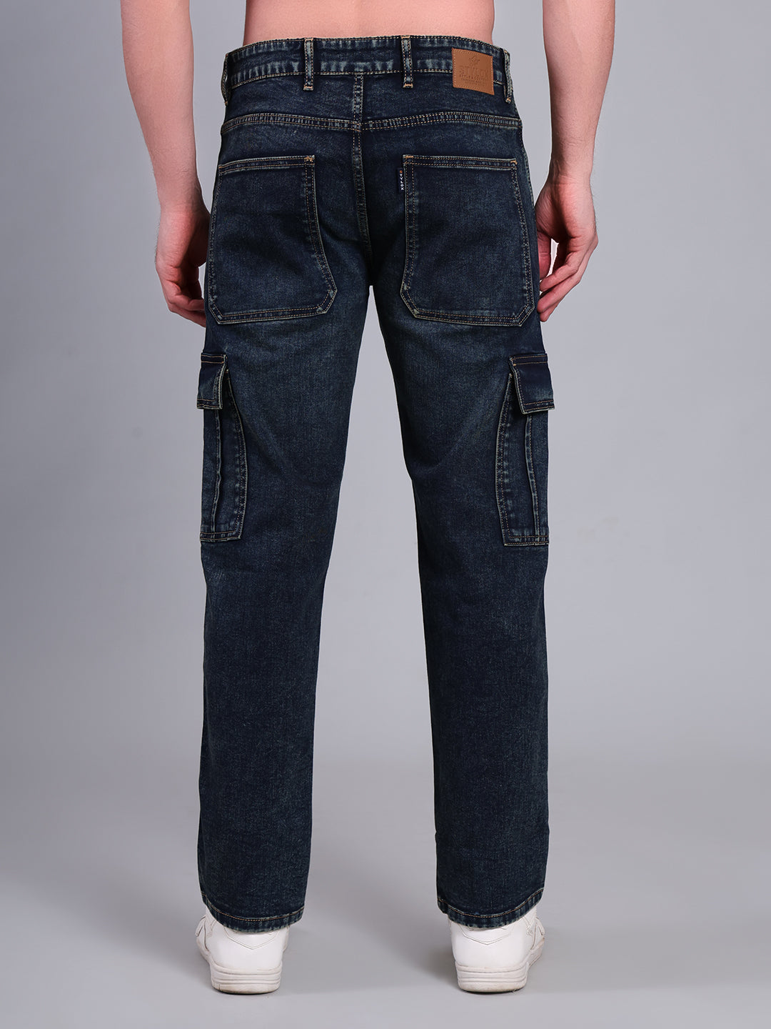 Stylox Men’s Cargo Jeans | Utility Denim with Multiple Pockets | Regular Fit Stretch Cargo Jeans for Men