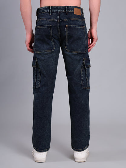 Stylox Men’s Cargo Jeans | Utility Denim with Multiple Pockets | Regular Fit Stretch Cargo Jeans for Men