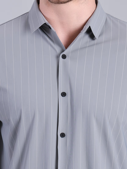 Stylox Men’s Striped Partywear Shirt | Slim Fit Full Sleeve Formal-Casual Shirt For Men