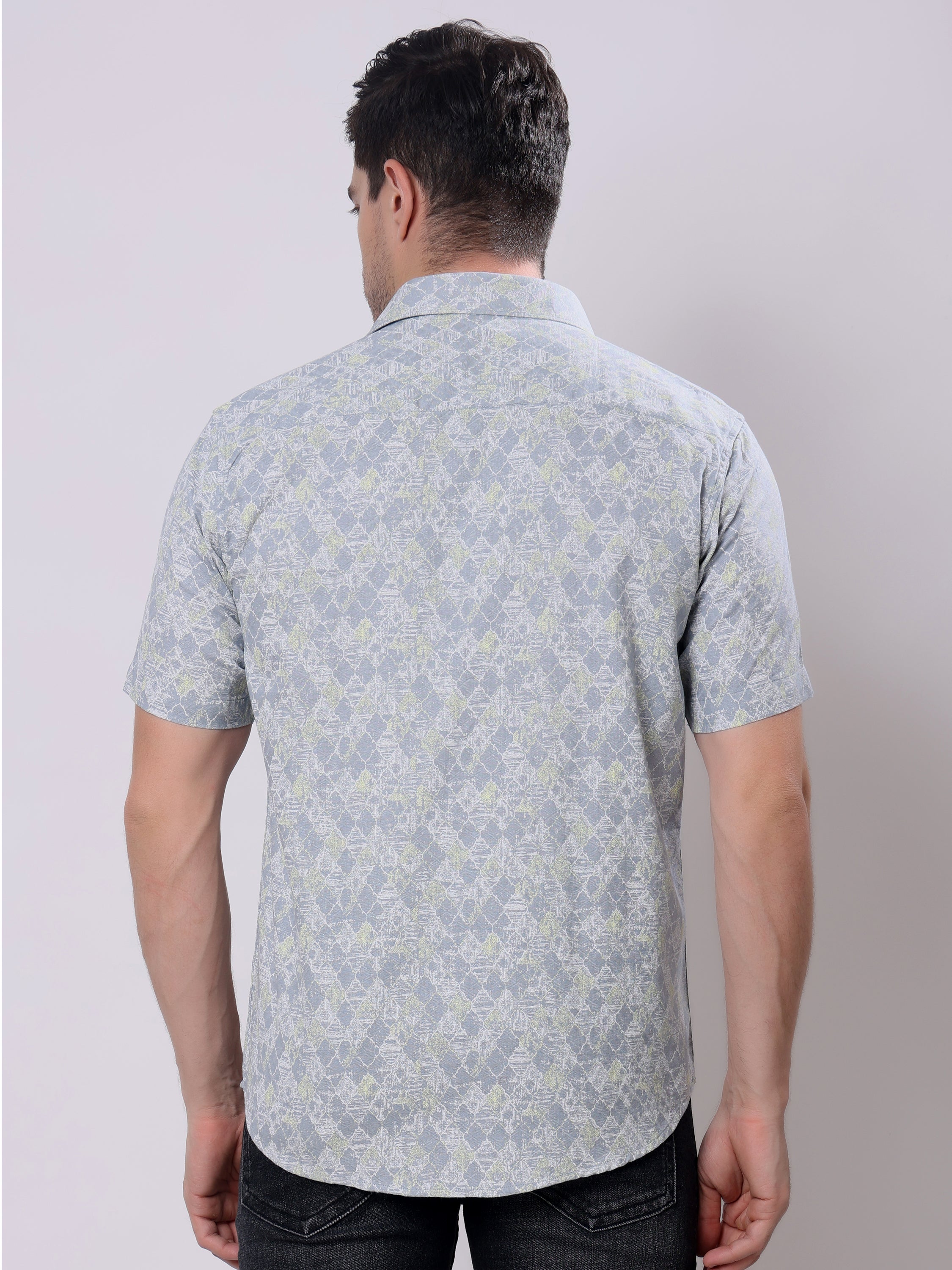 Stylox Men’s Regular Fit Half Sleeve Abstract print Casual Shirt - Stylox