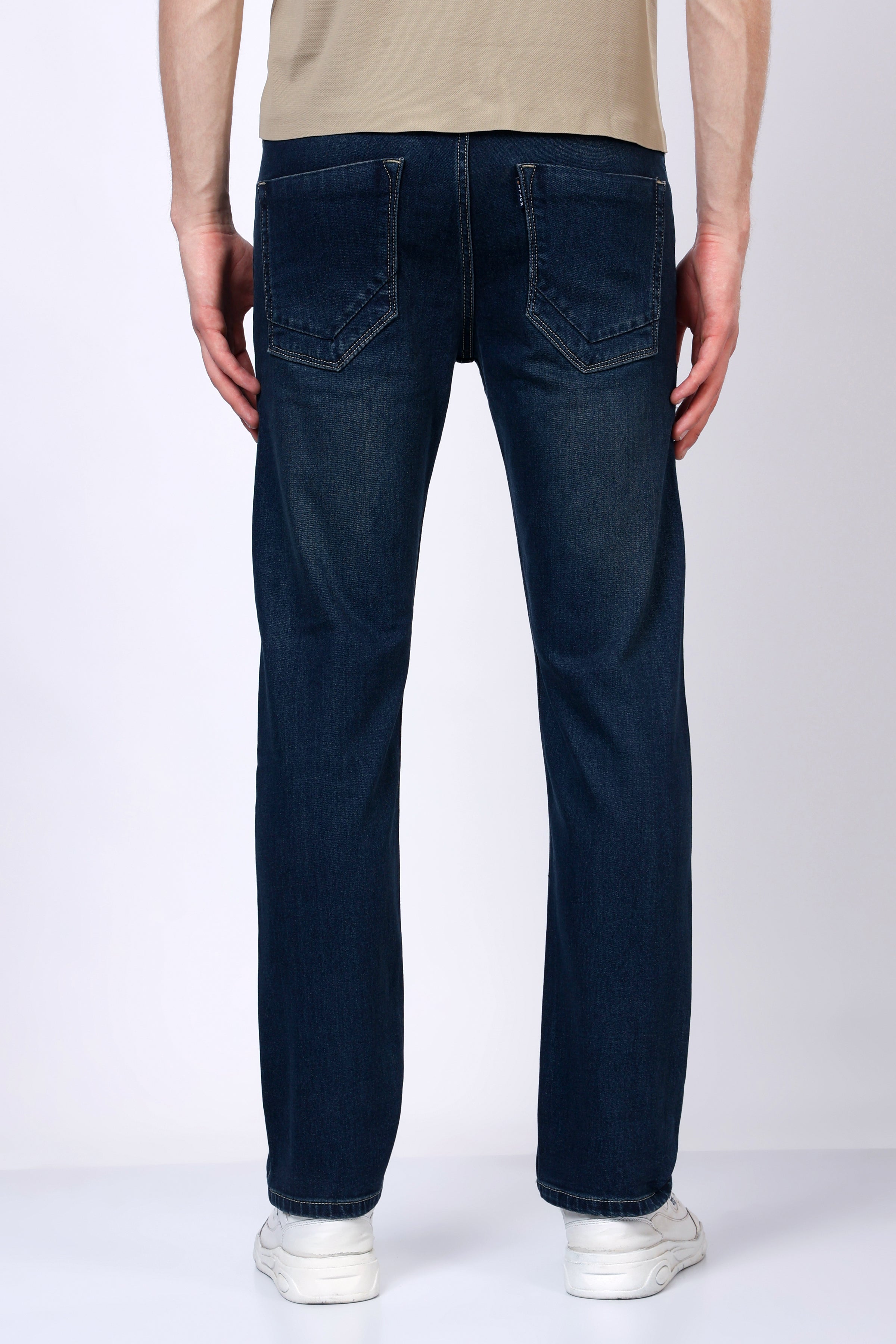 Stylox Men’s Mid-Rise Comfort Fit Stretchable Dark Blue Denim Jeans - Stylox