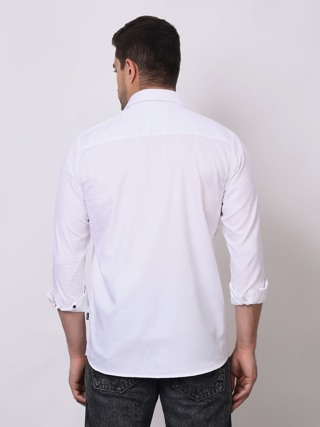 Stylox Men's Full Sleeve Solid White Casual Shirt – Premium Cotton Blend Regular Fit Shirt for Smart Everyday & Office Wear - Stylox