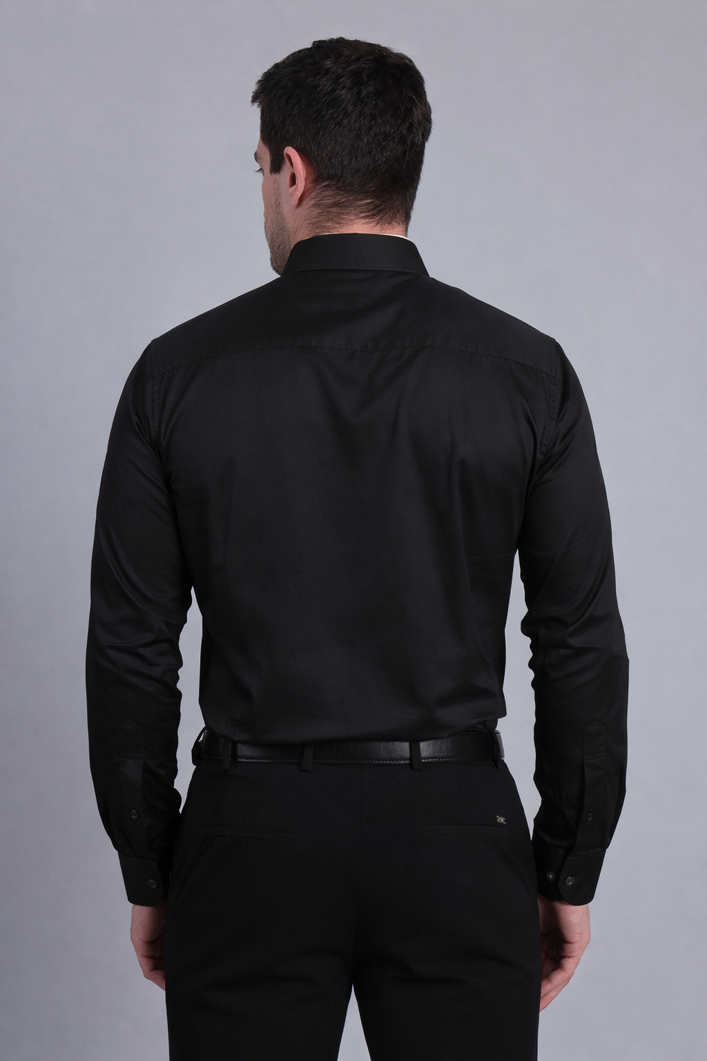 Stylox Men's Regular Fit Full Sleeve Solid Casual Shirt (Black)