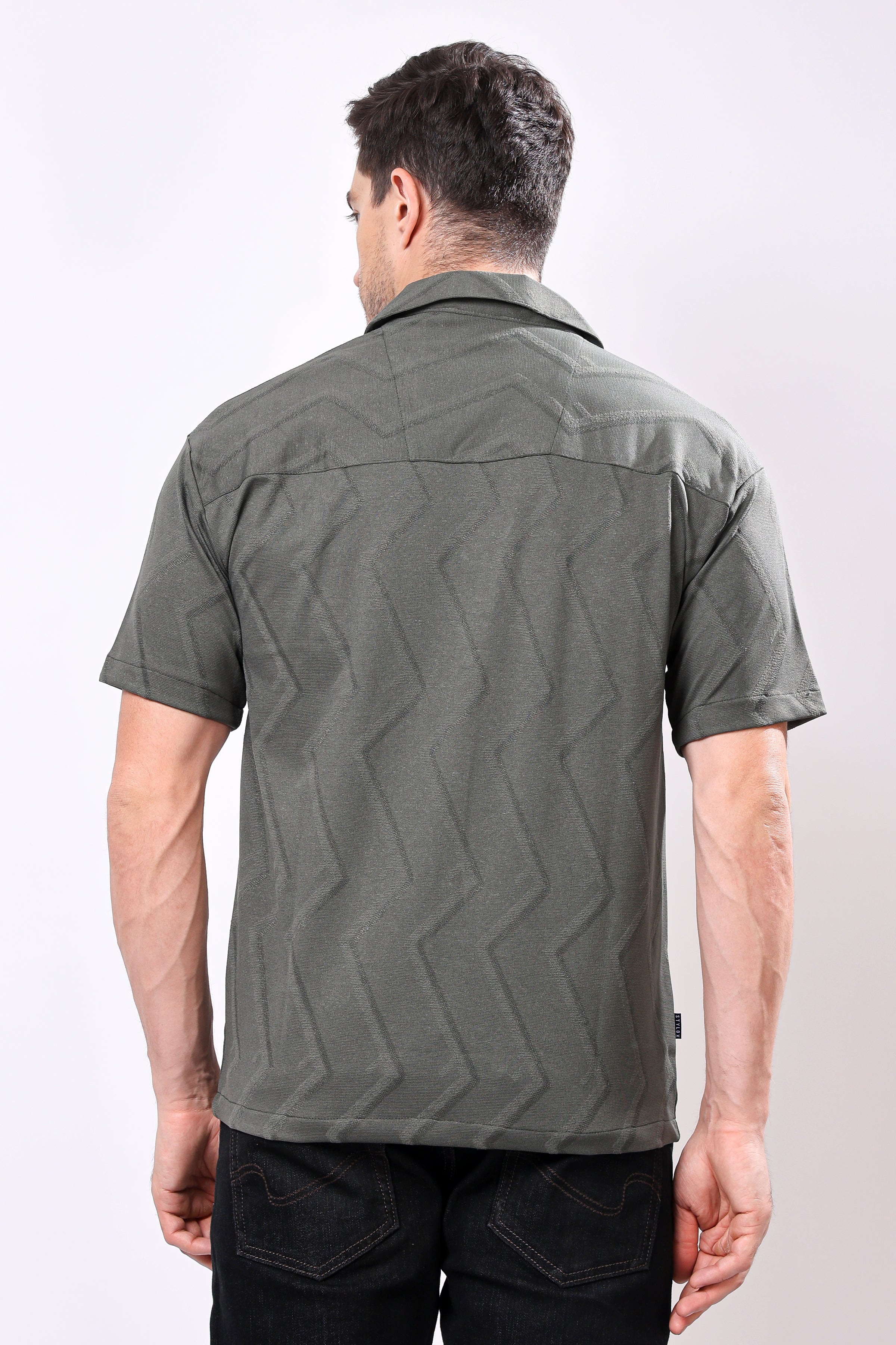Stylox Men's Front Open Half Sleeve Printed Casual Shirt – Lightweight Cotton Blend Summer Wear with Stylish Print - Stylox