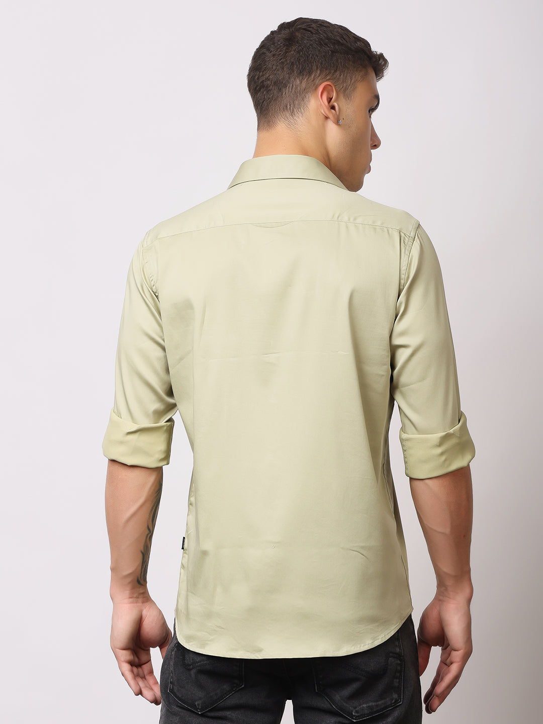 Stylox Men's Full Sleeve Solid Partywear Casual Shirt – Premium Shine Finish Cotton Blend Regular Fit Shirt for Stylish Evening & Occasion Wear - Stylox