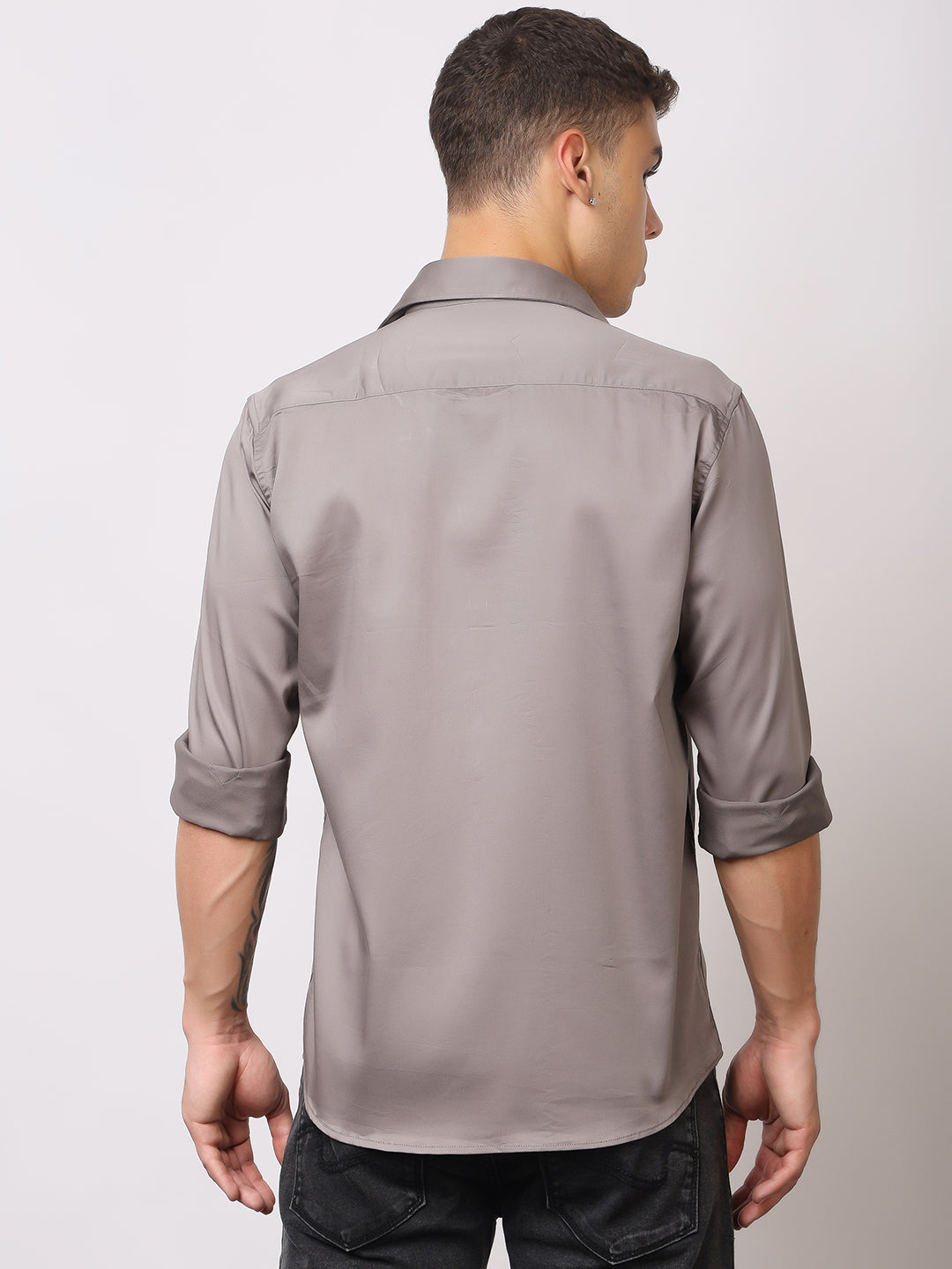 Stylox Men's Full Sleeve Solid Partywear Casual Shirt – Premium Shine Finish Cotton Blend Regular Fit Shirt for Stylish Evening & Occasion Wear - Stylox