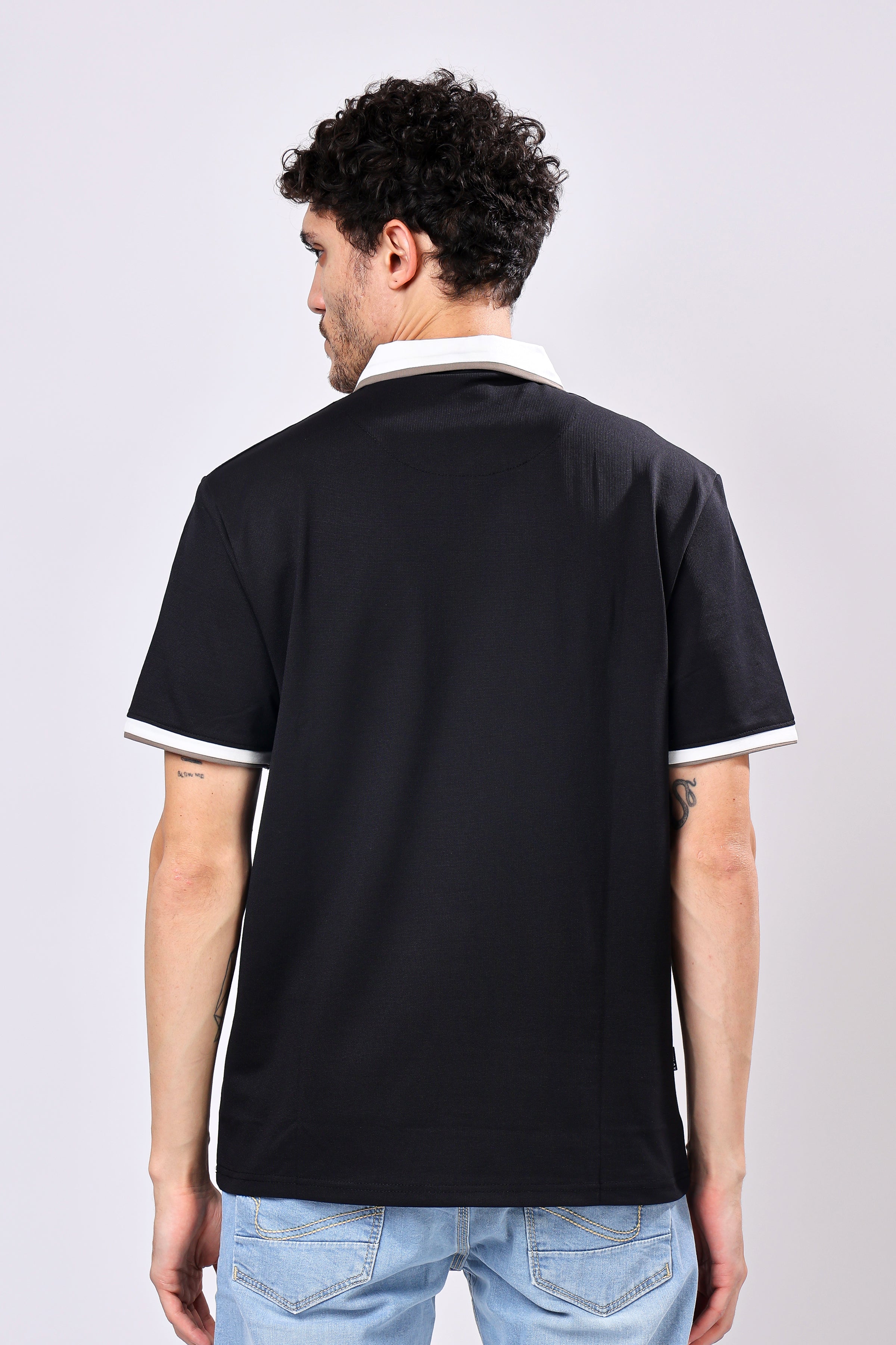 Stylox Men’s Polo Neck Solid T-Shirt with Single Pocket – Classic Style, Comfortable & Smart Casual Wear - Stylox