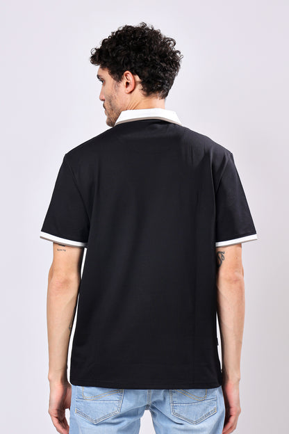 Stylox Men’s Polo Neck Solid T-Shirt with Single Pocket – Classic Style, Comfortable &amp; Smart Casual Wear