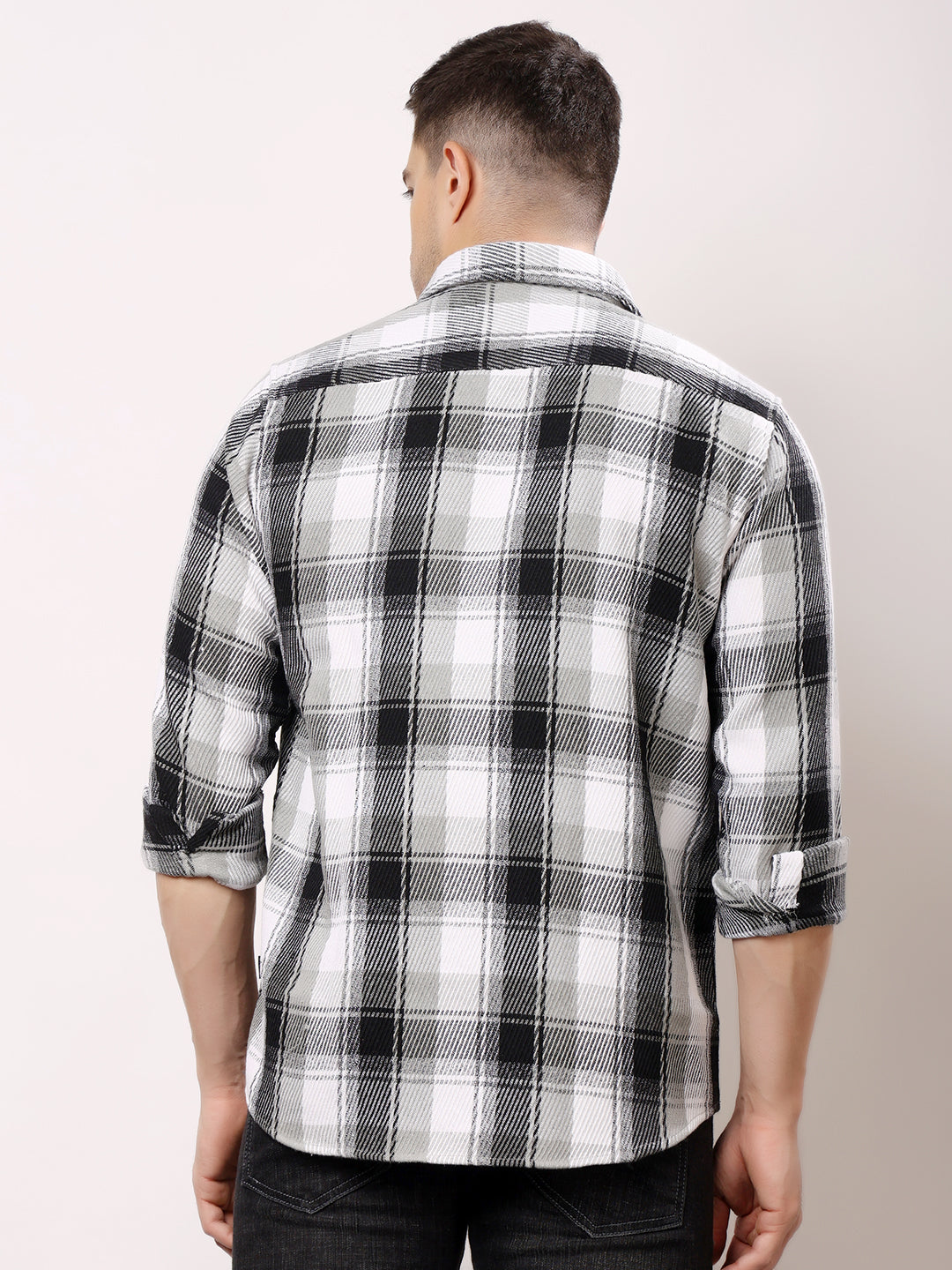 Stylox Men’s Regular Fit Full Sleeve Check Shirt | Casual & Semi-Formal Cotton Checkered Shirt - Stylox