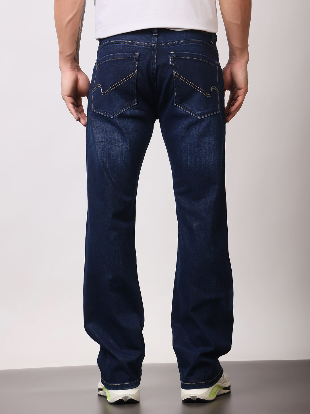 Stylox Men’s Bootcut Fit Stretchable Mid Rise Solid Denim Jeans - Stylox