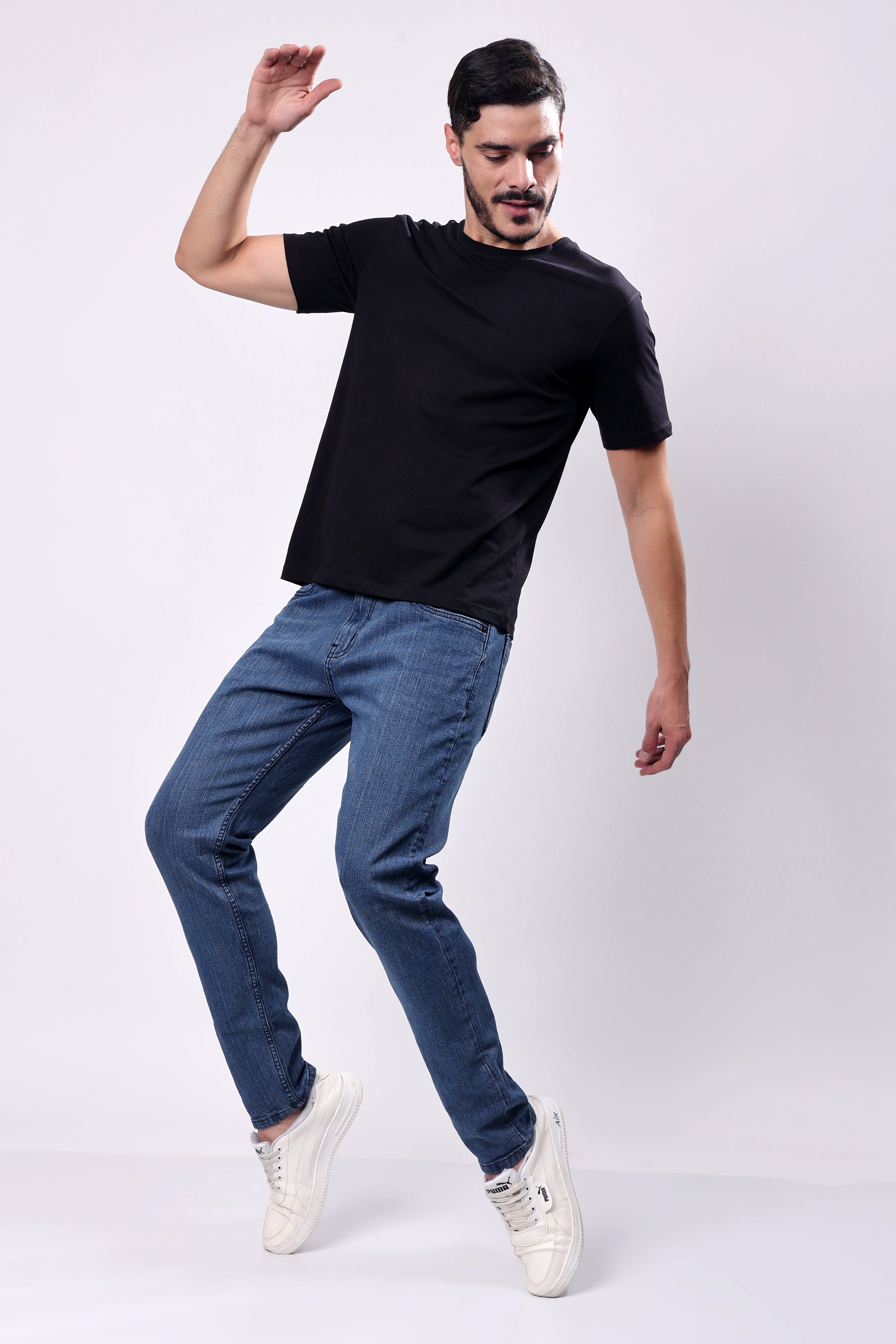 Stylox Men Relaxed Fit Denim Jeans -  | Mid Blue - 5110-11173 - Stylox