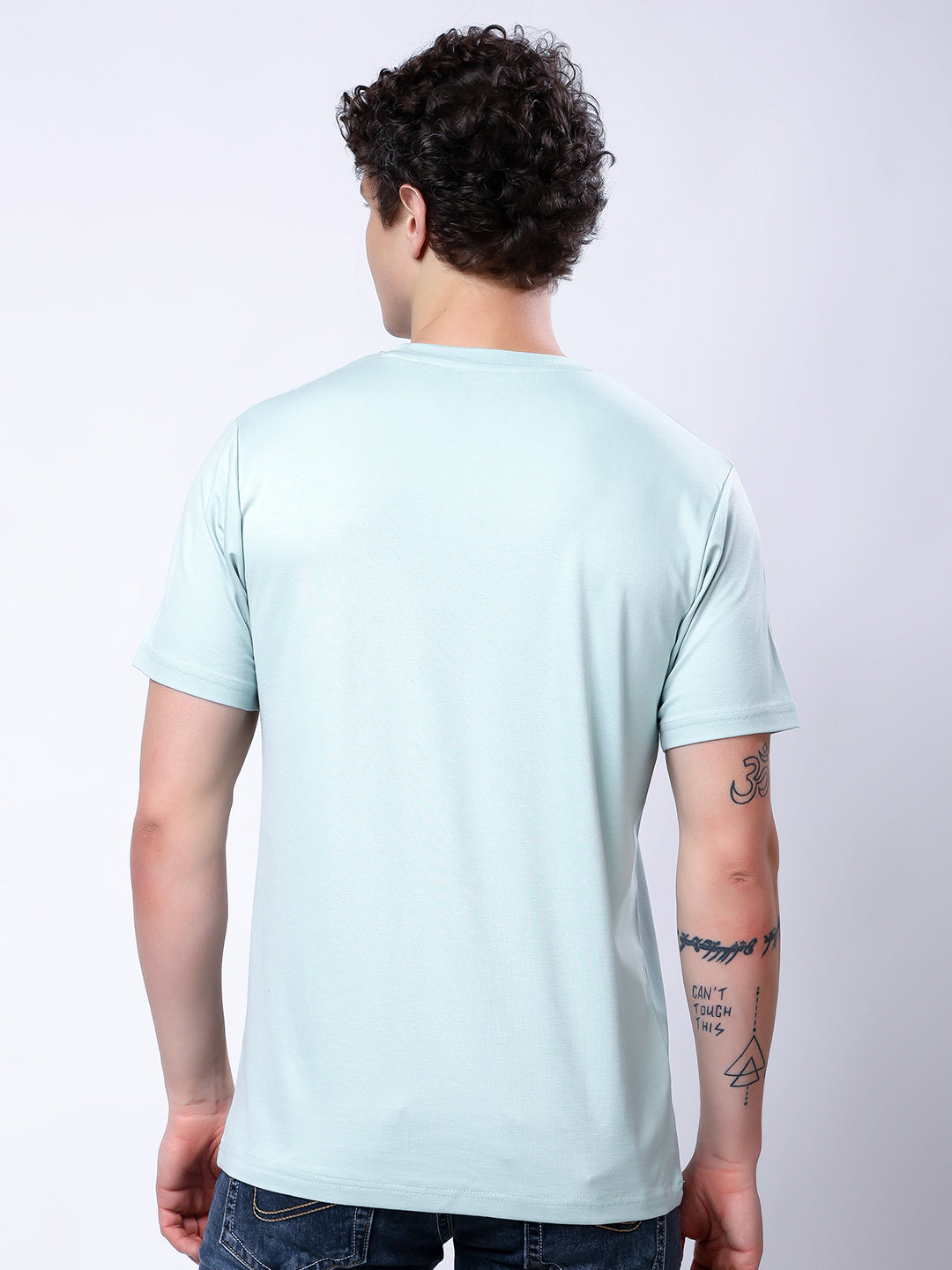 Stylox Men’s Regular Fit Round Neck Half Sleeve Casual Solid T-Shirt–Pista - Stylox