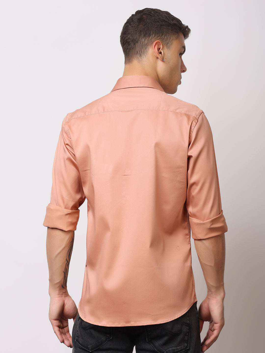 Stylox Men's Full Sleeve Solid Partywear Casual Shirt – Premium Shine Finish Cotton Blend Regular Fit Shirt for Stylish Evening & Occasion Wear - Stylox