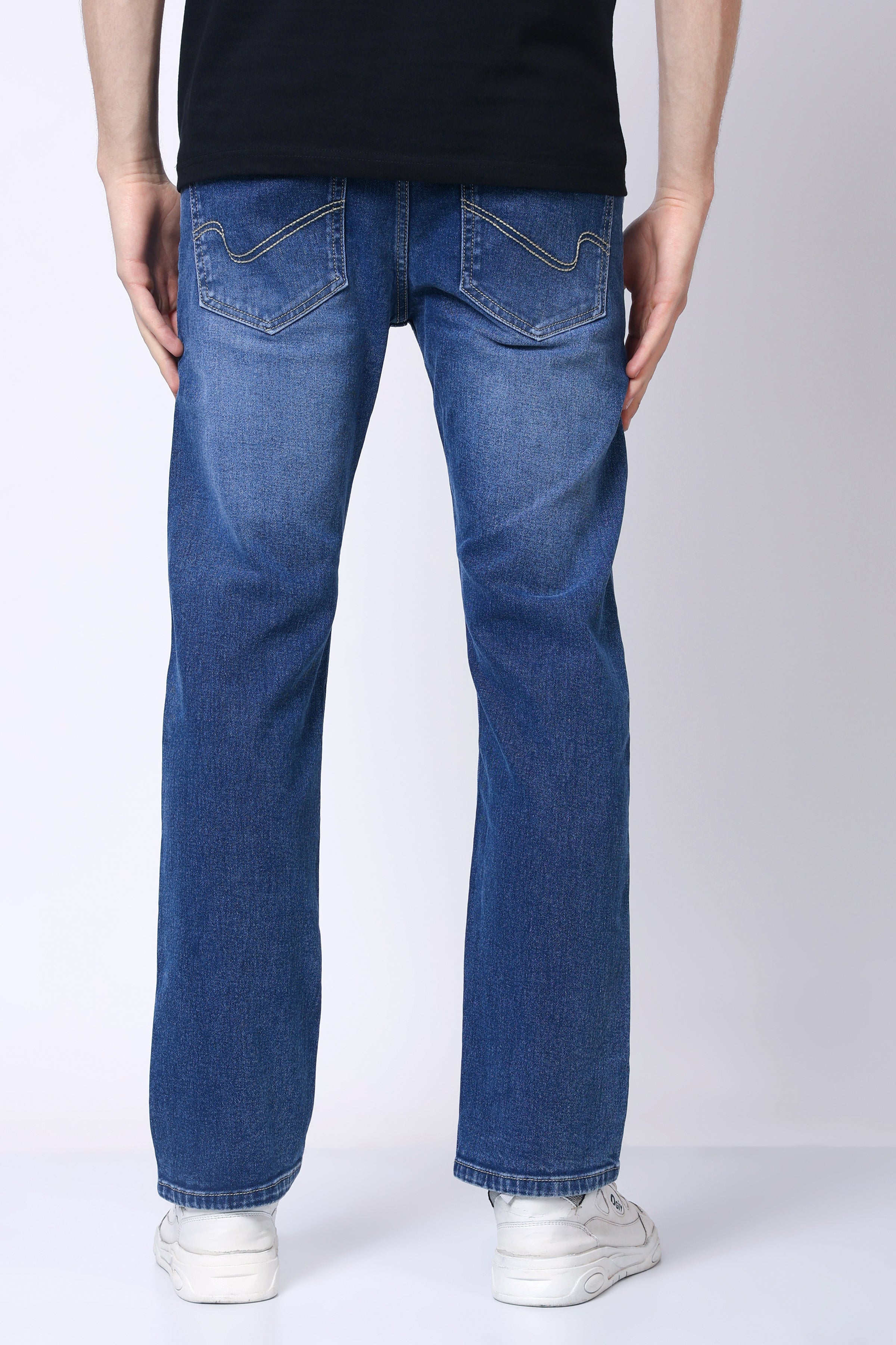 Stylox Men’s Mid-Rise Comfort Fit Stretchable Light Blue Denim Jeans - Stylox