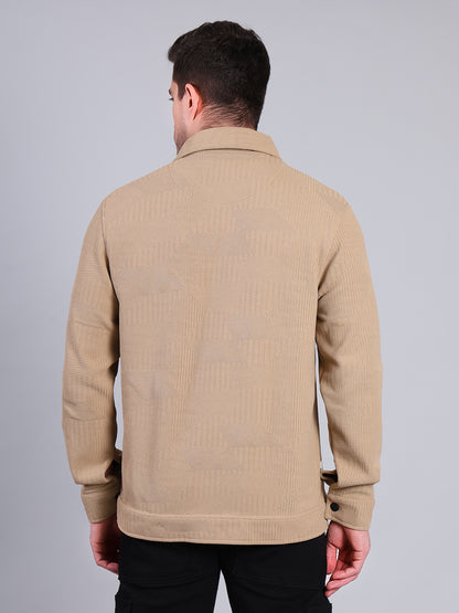 Stylox Men’s Winter Shacket | Solid Button-Down Shirt Jacket with Chest Pockets | Warm Casual Outerwear