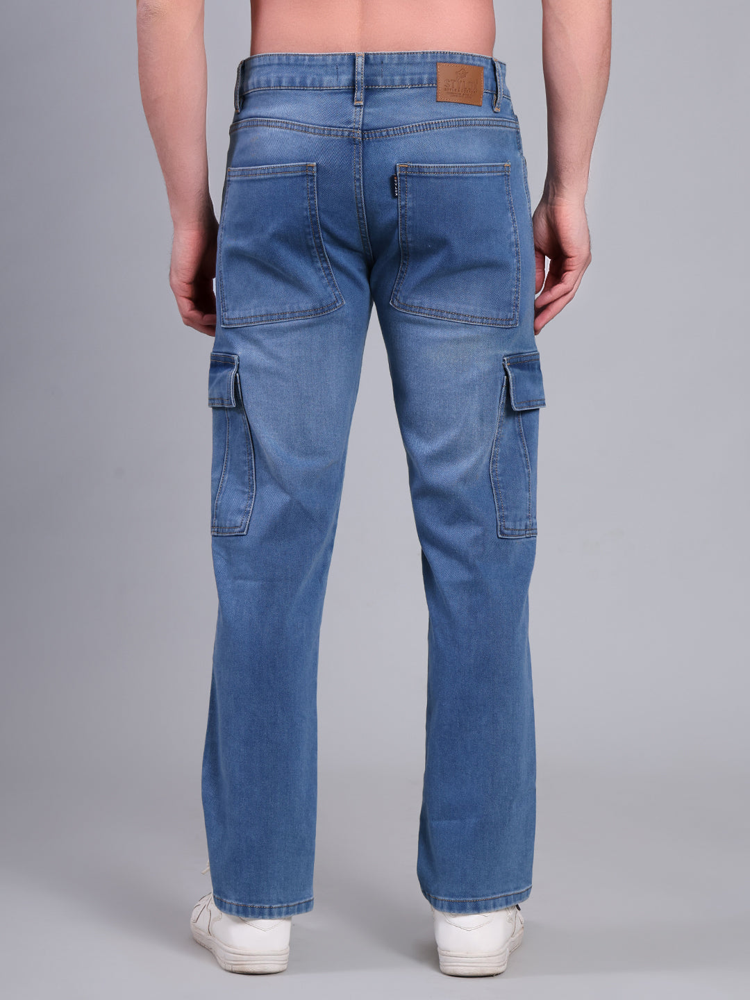 Stylox Men’s Cargo Jeans | Utility Denim with Multiple Pockets | Regular Fit Stretch Cargo Jeans for Men