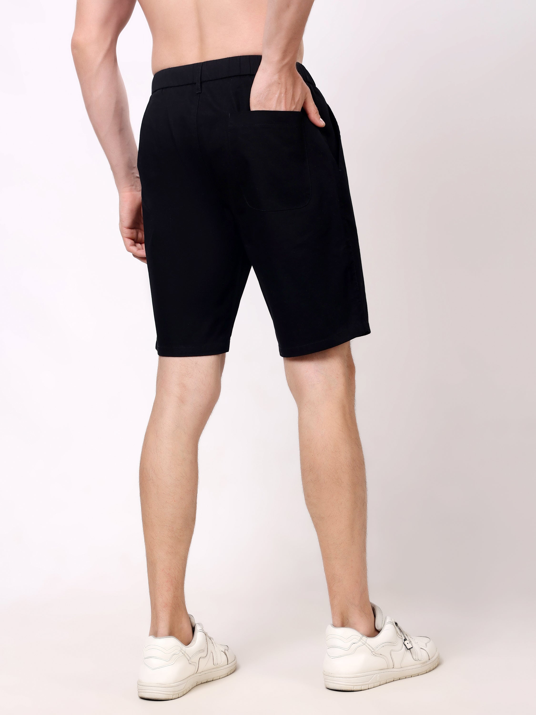 Stylox Men's Regular Fit Cotton Casual Summer Shorts with Elastic Waist & Drawstring
