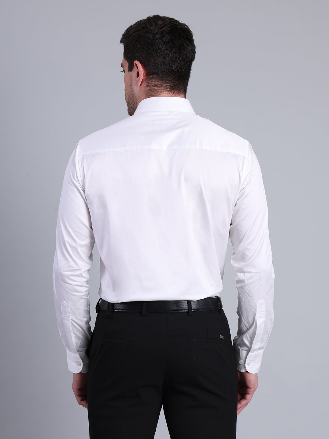 Stylox Men's Regular Fit Full Sleeve Solid Casual Shirt (White)