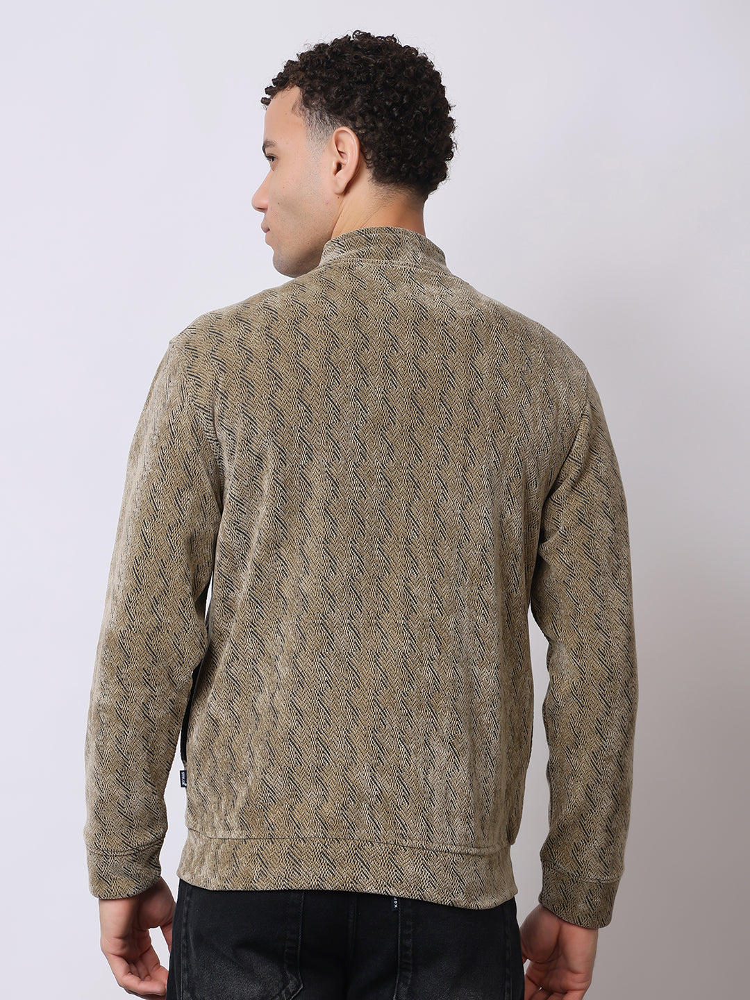 Stylox Men’s Textured Winter Jacket – High-Neck Full-Zip Warm Fleece Jacket for Casual &amp; Daily Wear