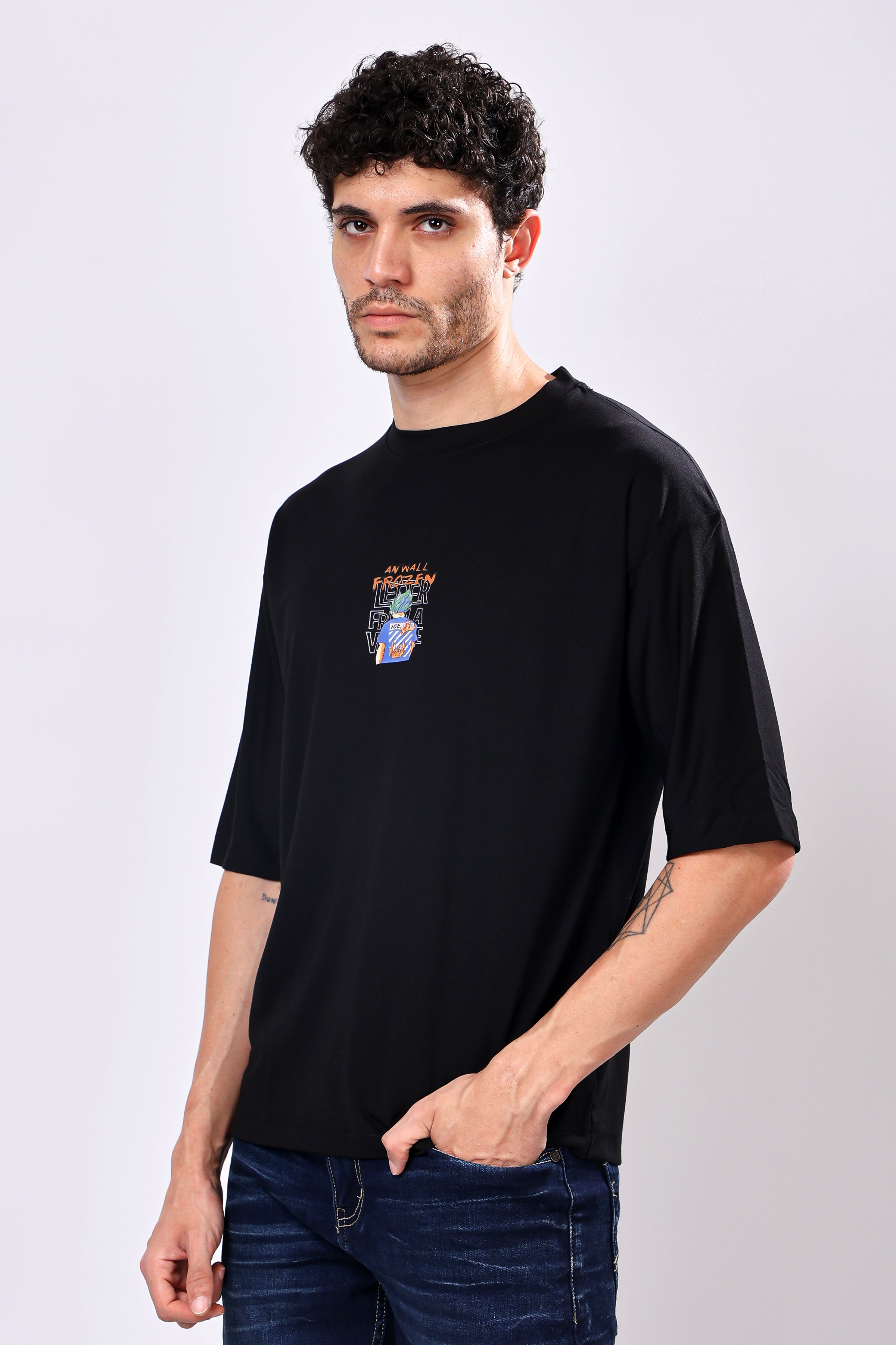 Stylox Men’s Oversized Round Neck Half Sleeve Back Printed T-Shirt | Premium Cotton Loose Fit Graphic Tee for Streetwear & Casual Style - Stylox