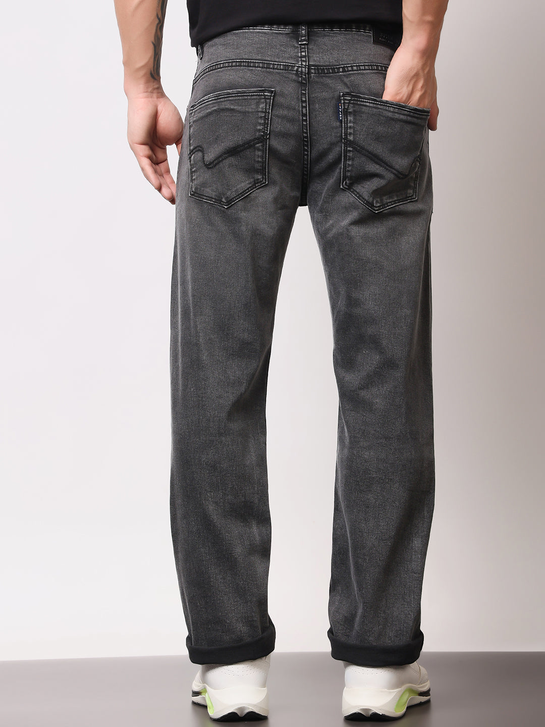 Stylox Men’s Comfort Fit Solid Jeans | Premium Stretchable Plain Denim Jeans for Men | Mid-Rise Relaxed Fit Jeans - Stylox